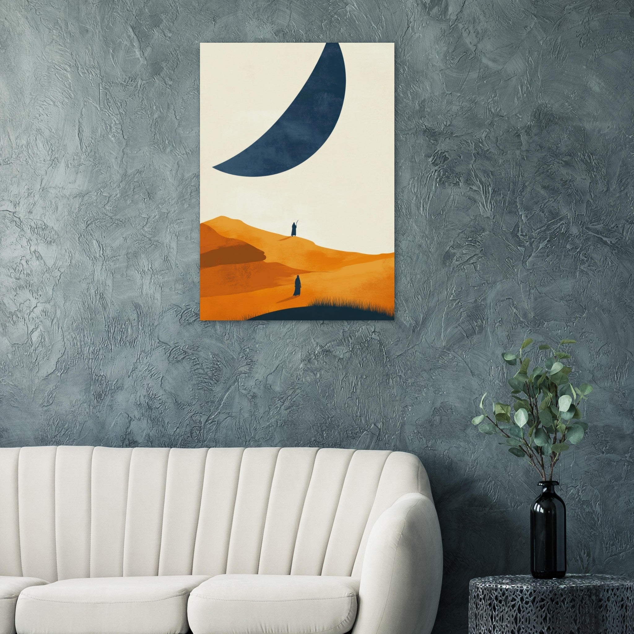 Aluminum Print Portrait - Minimalist Magical Landscape A sleek minimalist - Shop Ai Art WebShop - Digital Art online Store