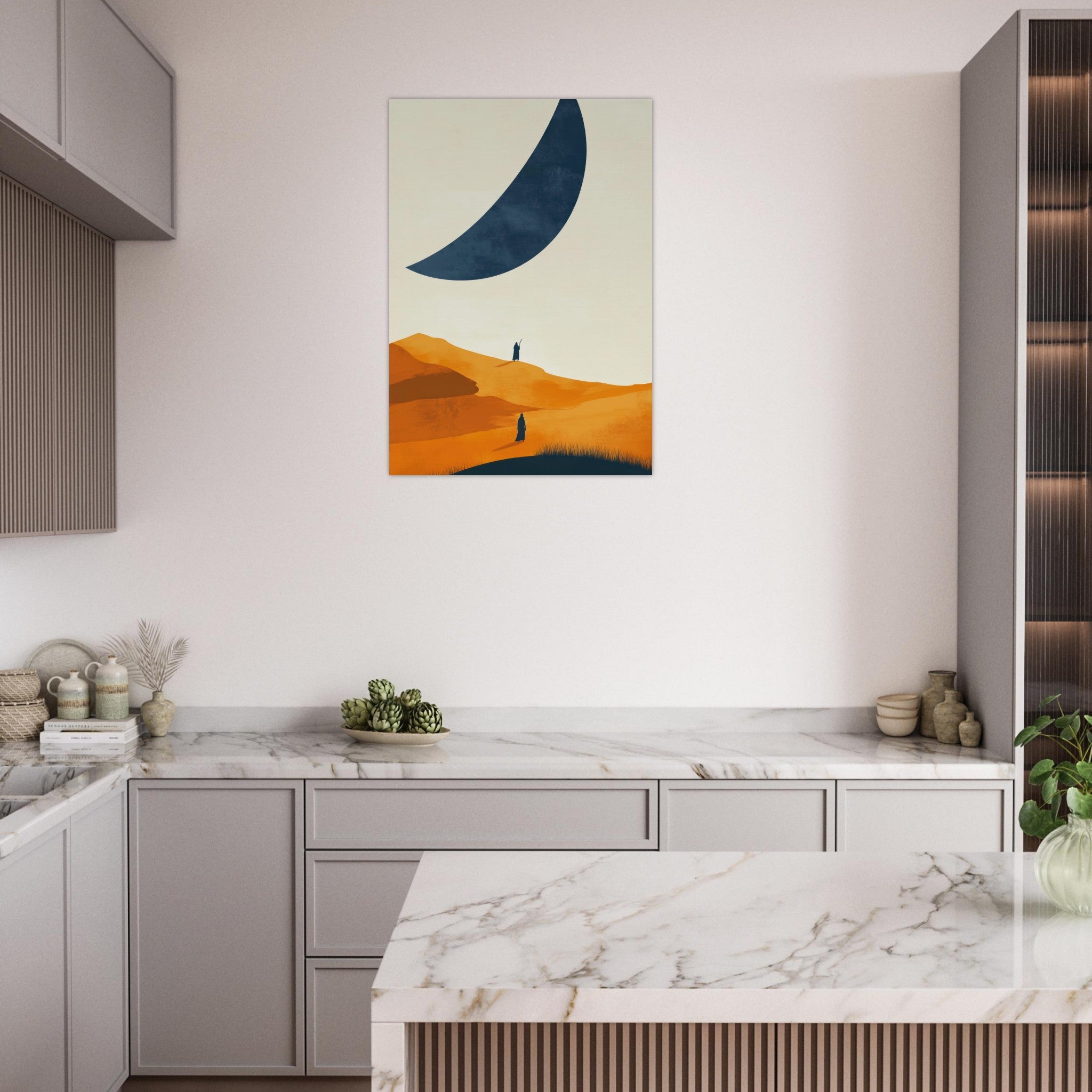 Aluminum Print Portrait - Minimalist Magical Landscape A sleek minimalist - Shop Ai Art WebShop - Digital Art online Store