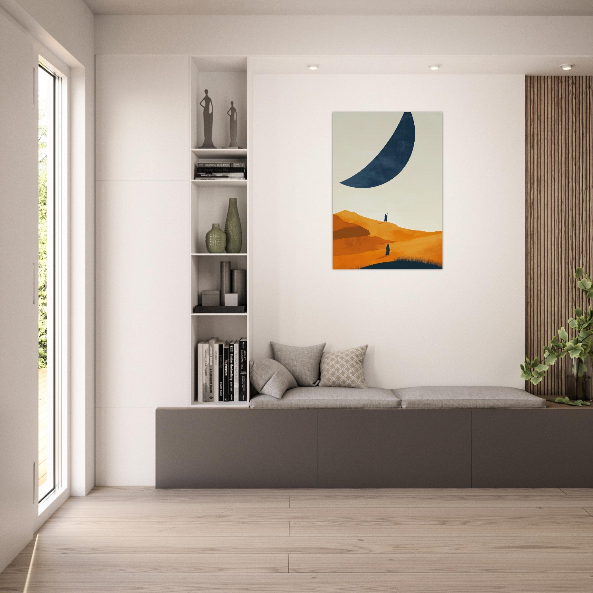 Aluminum Print Portrait - Minimalist Magical Landscape A sleek minimalist - Shop Ai Art WebShop - Digital Art online Store
