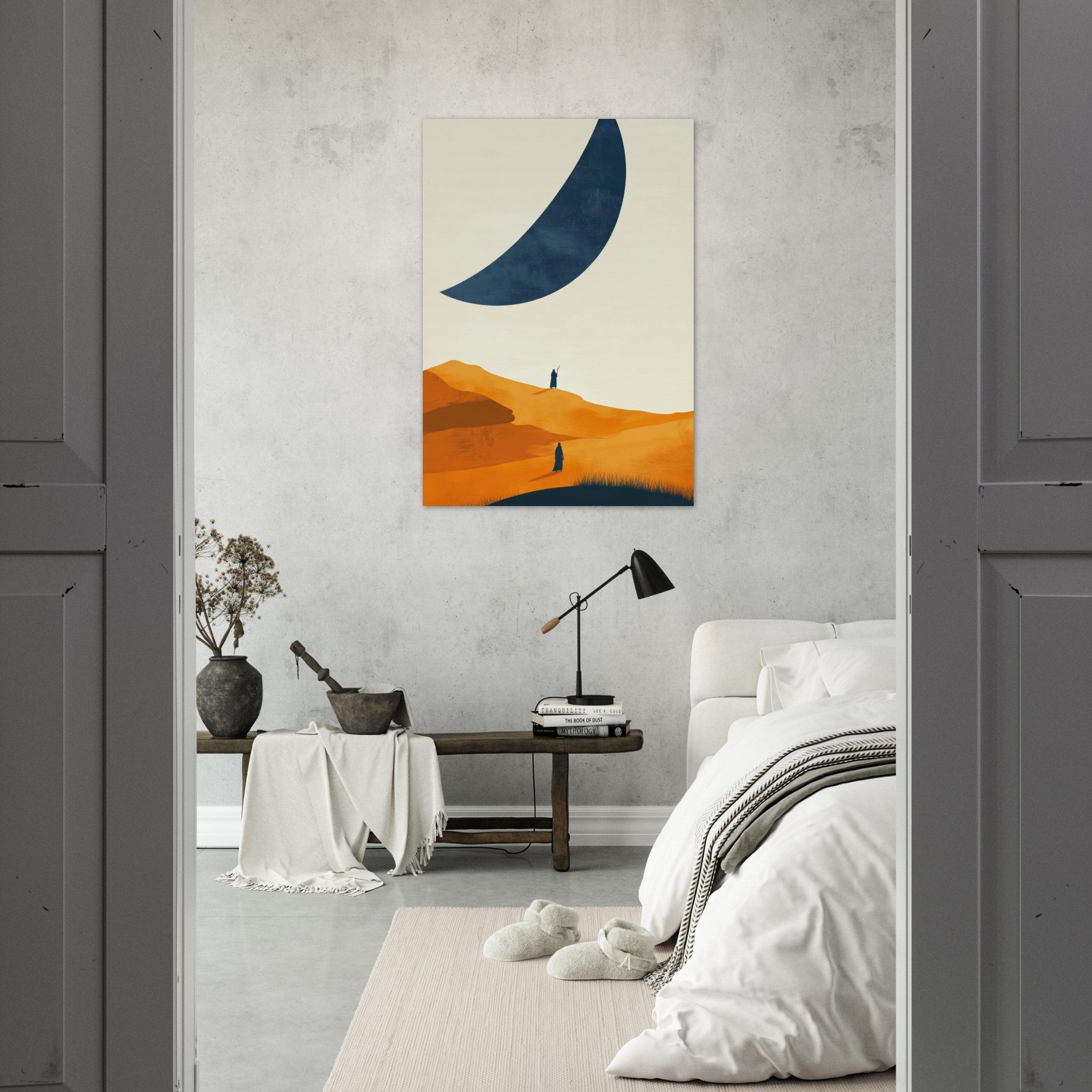 Aluminum Print Portrait - Minimalist Magical Landscape A sleek minimalist - Shop Ai Art WebShop - Digital Art online Store