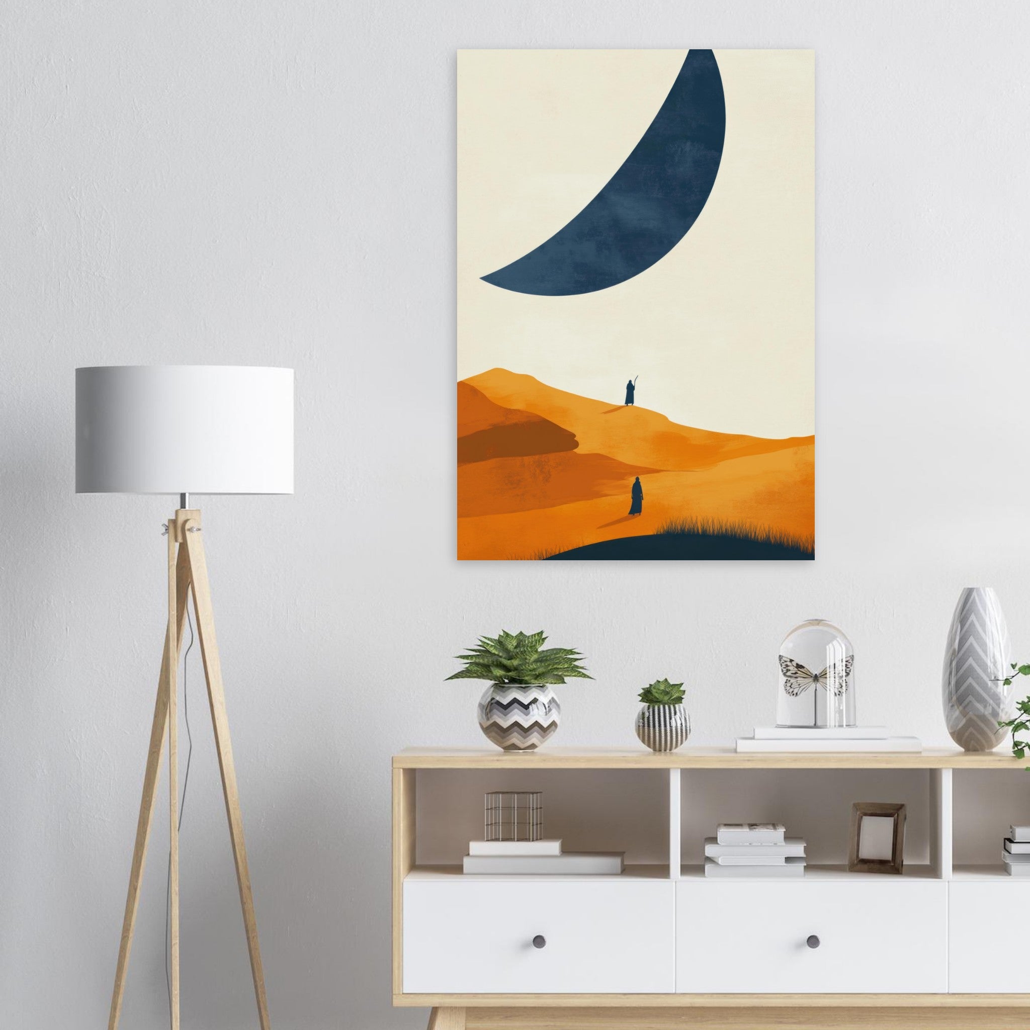 Aluminum Print Portrait - Minimalist Magical Landscape A sleek minimalist - Shop Ai Art WebShop - Digital Art online Store