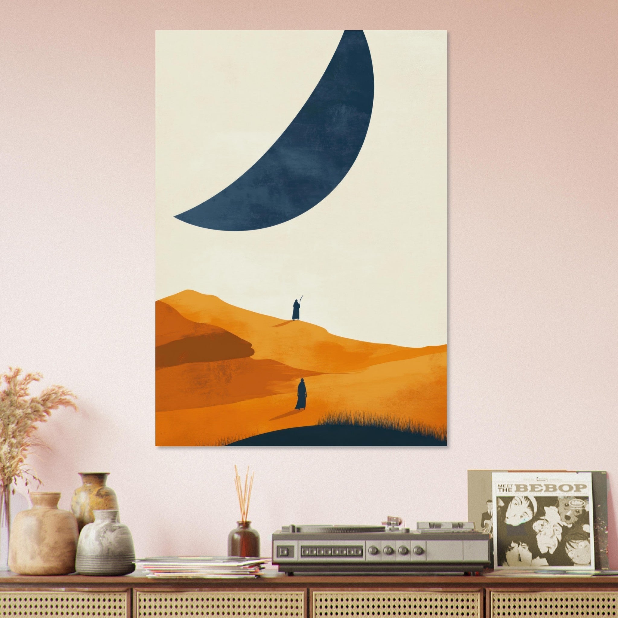 Aluminum Print Portrait - Minimalist Magical Landscape A sleek minimalist - Shop Ai Art WebShop - Digital Art online Store