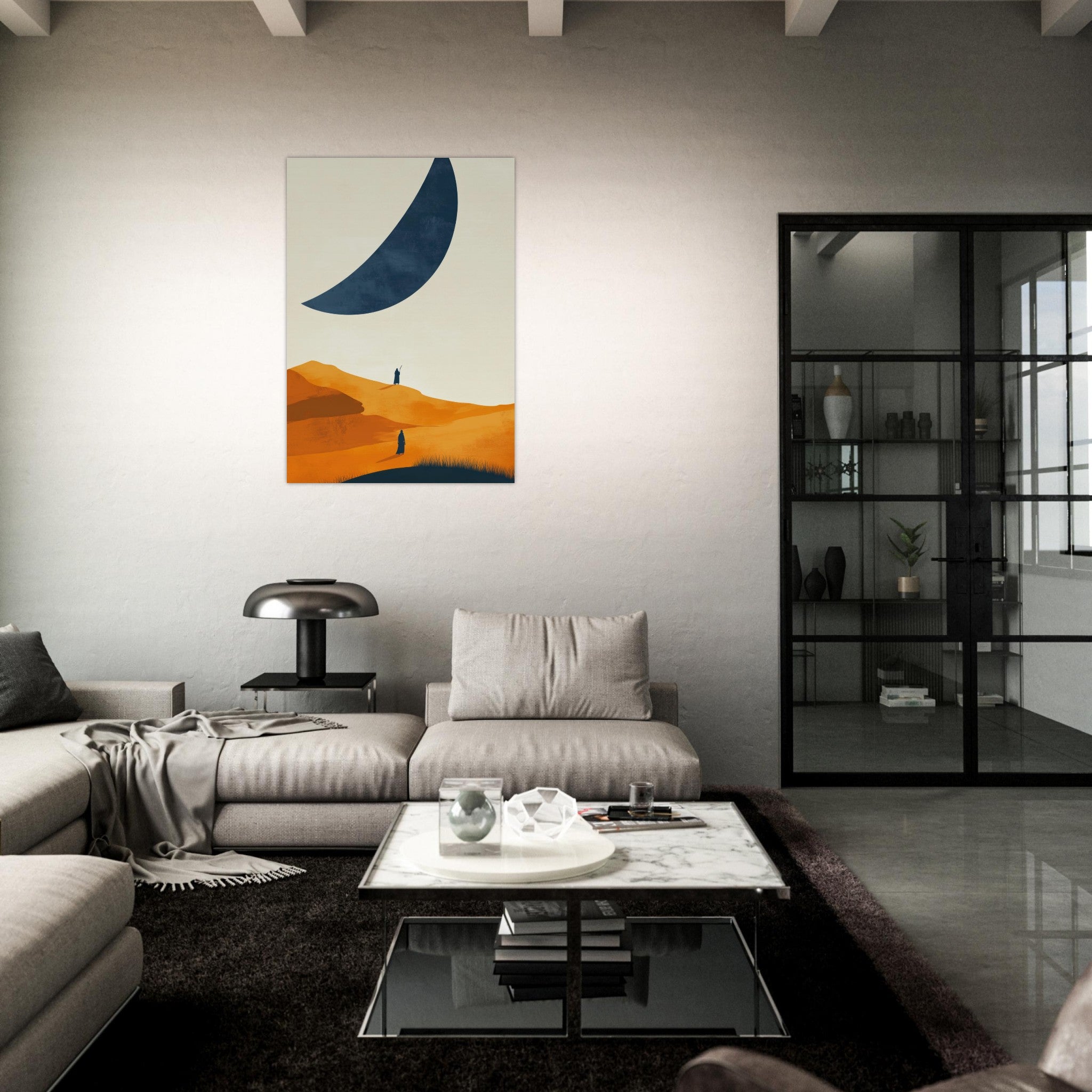 Aluminum Print Portrait - Minimalist Magical Landscape A sleek minimalist - Shop Ai Art WebShop - Digital Art online Store