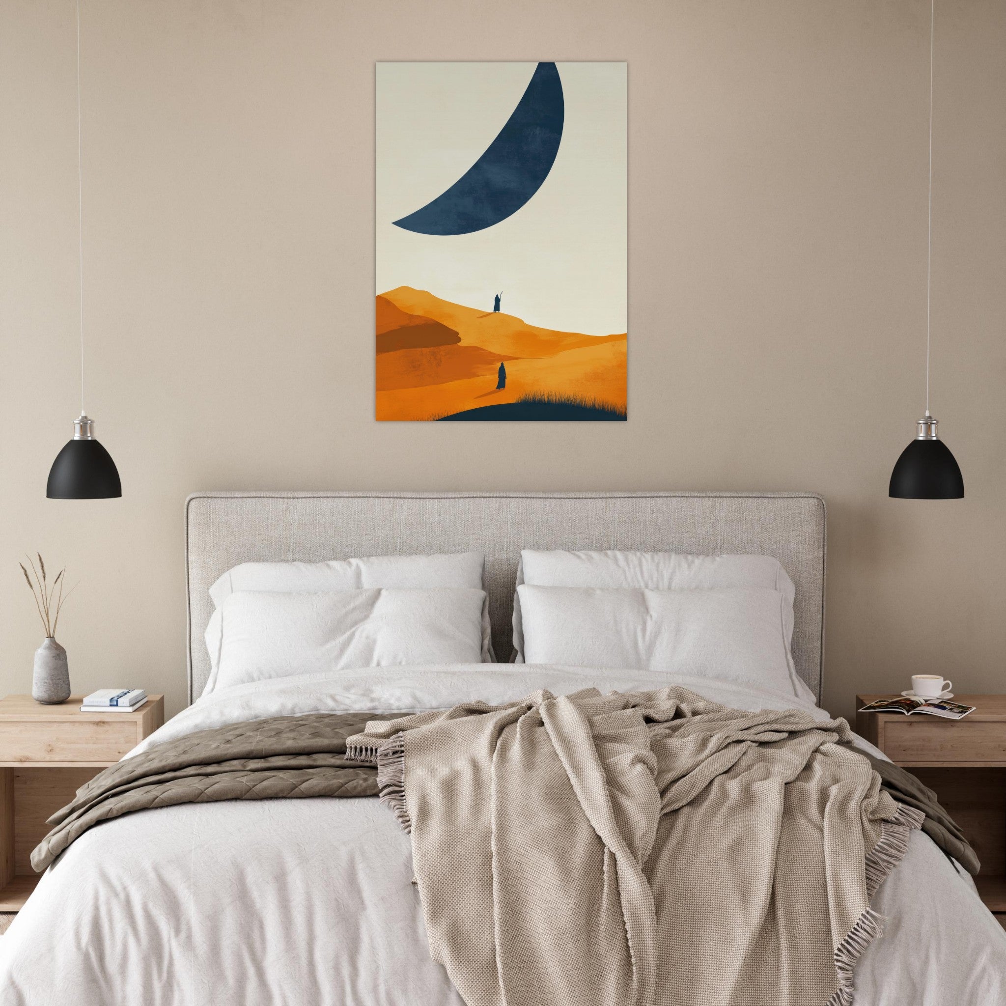 Aluminum Print Portrait - Minimalist Magical Landscape A sleek minimalist - Shop Ai Art WebShop - Digital Art online Store
