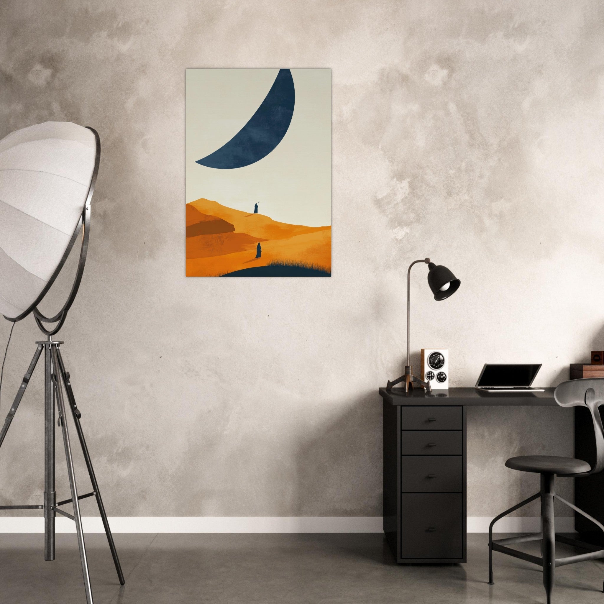 Aluminum Print Portrait - Minimalist Magical Landscape A sleek minimalist - Shop Ai Art WebShop - Digital Art online Store