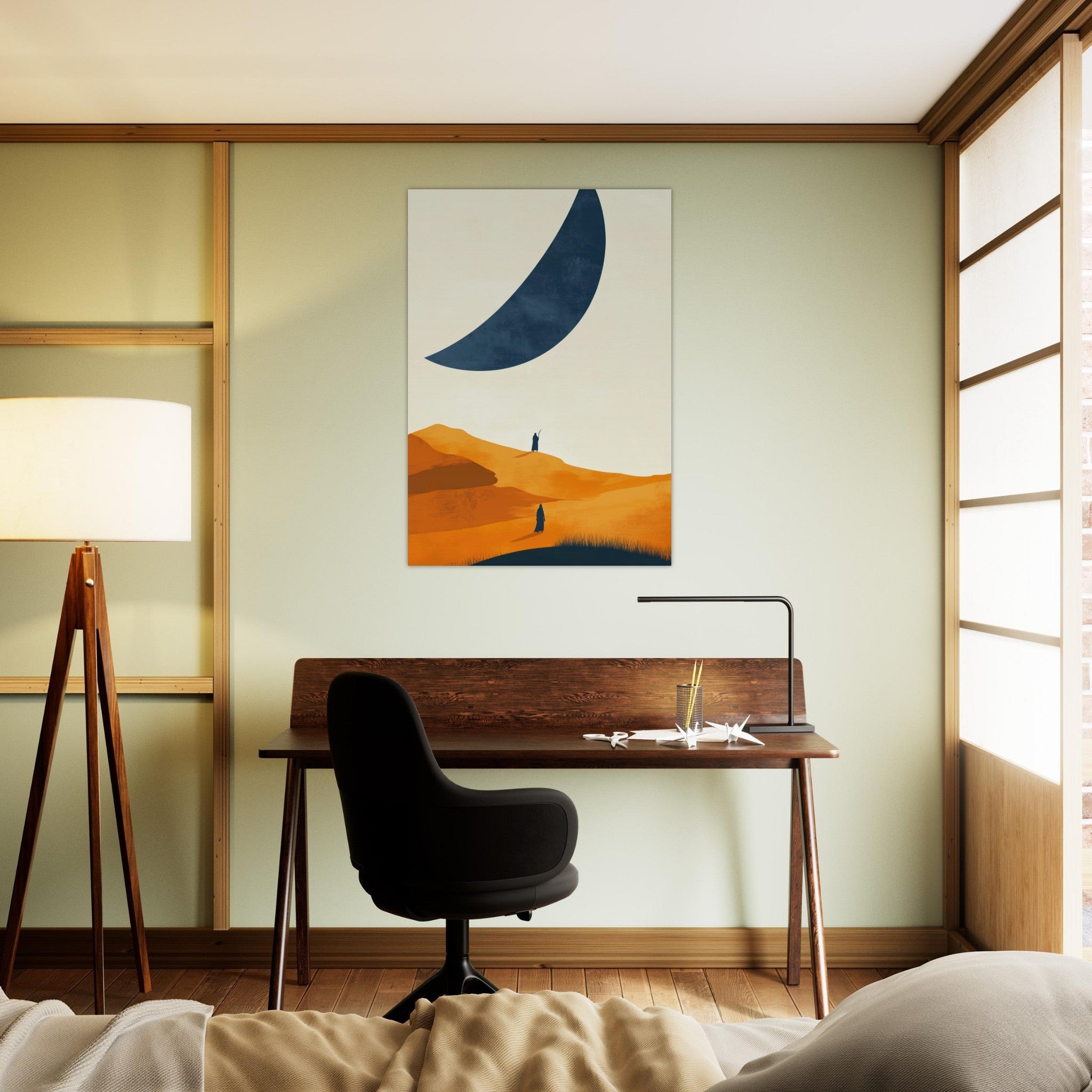 Aluminum Print Portrait - Minimalist Magical Landscape A sleek minimalist - Shop Ai Art WebShop - Digital Art online Store