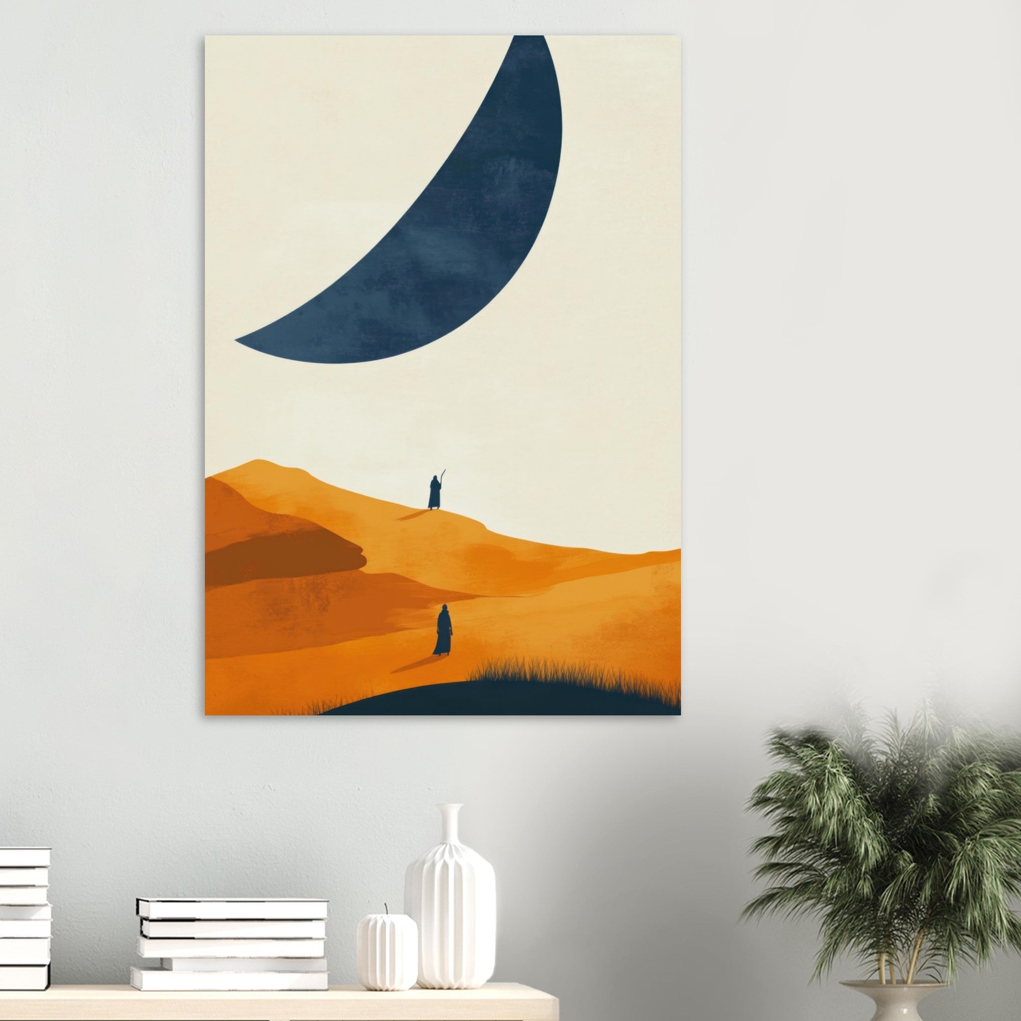 Aluminum Print Portrait - Minimalist Magical Landscape A sleek minimalist - Shop Ai Art WebShop - Digital Art online Store