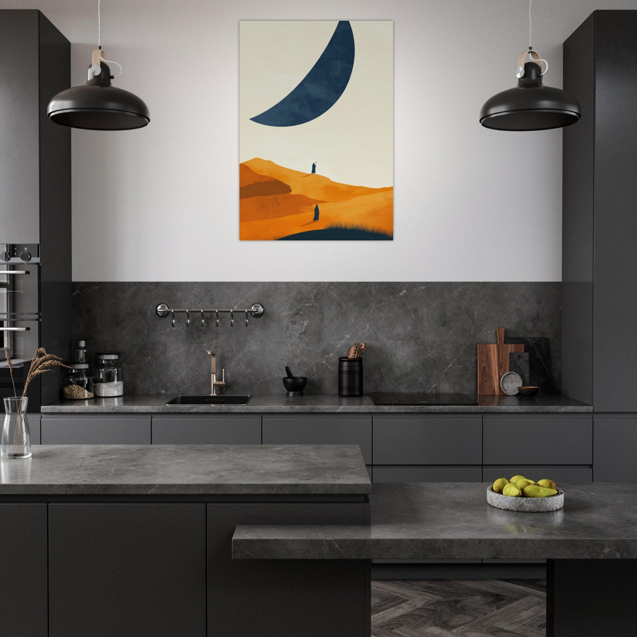 Aluminum Print Portrait - Minimalist Magical Landscape A sleek minimalist - Shop Ai Art WebShop - Digital Art online Store