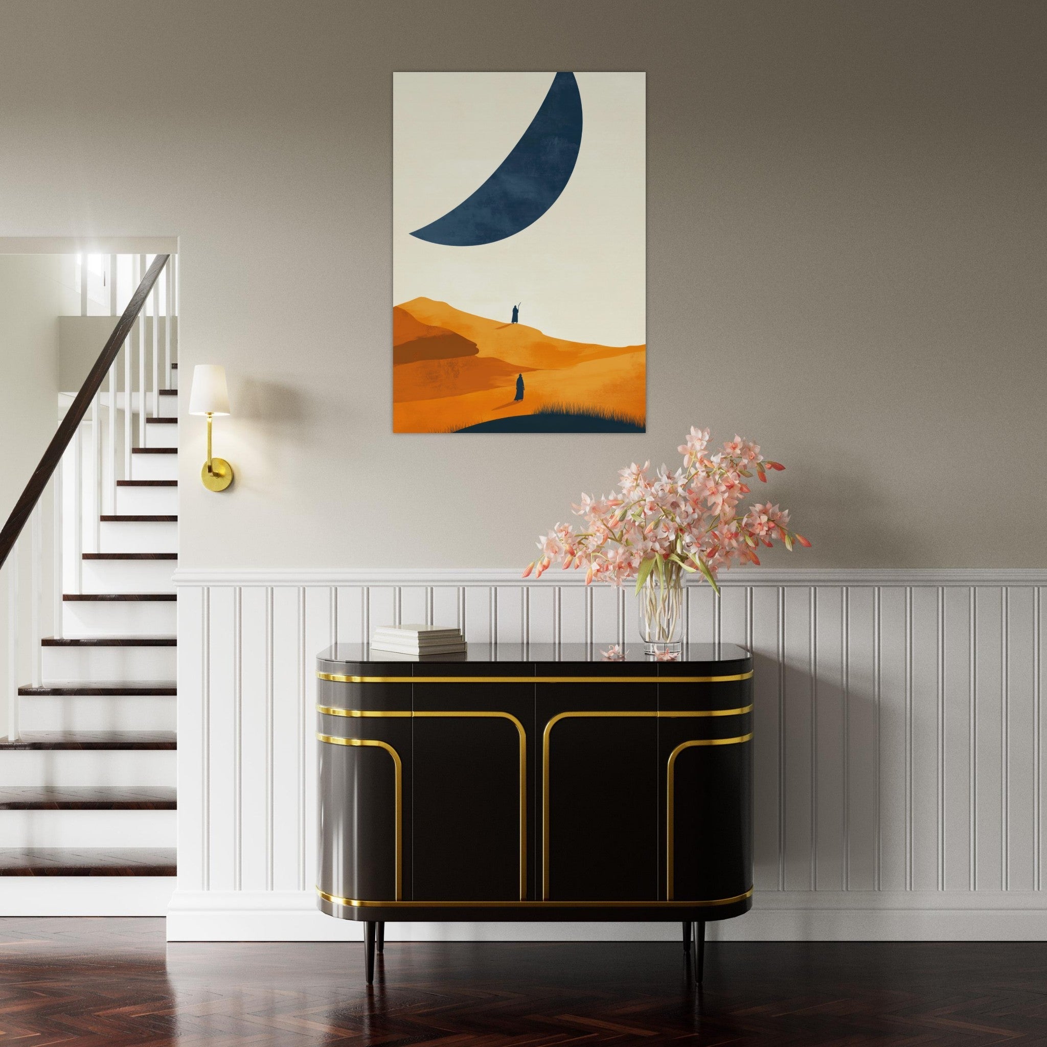 Aluminum Print Portrait - Minimalist Magical Landscape A sleek minimalist - Shop Ai Art WebShop - Digital Art online Store
