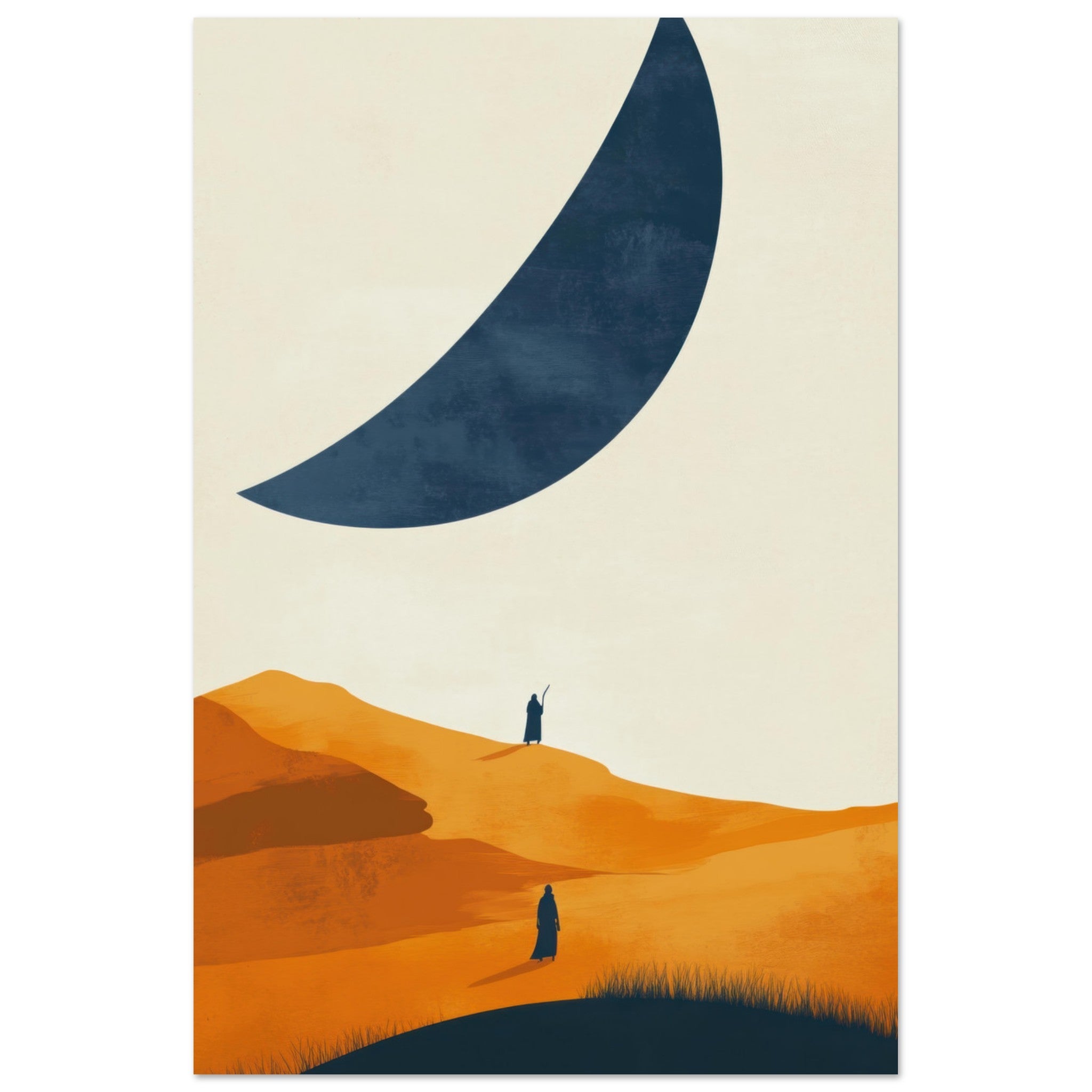Aluminum Print Portrait - Minimalist Magical Landscape A sleek minimalist - Shop Ai Art WebShop - Digital Art online Store