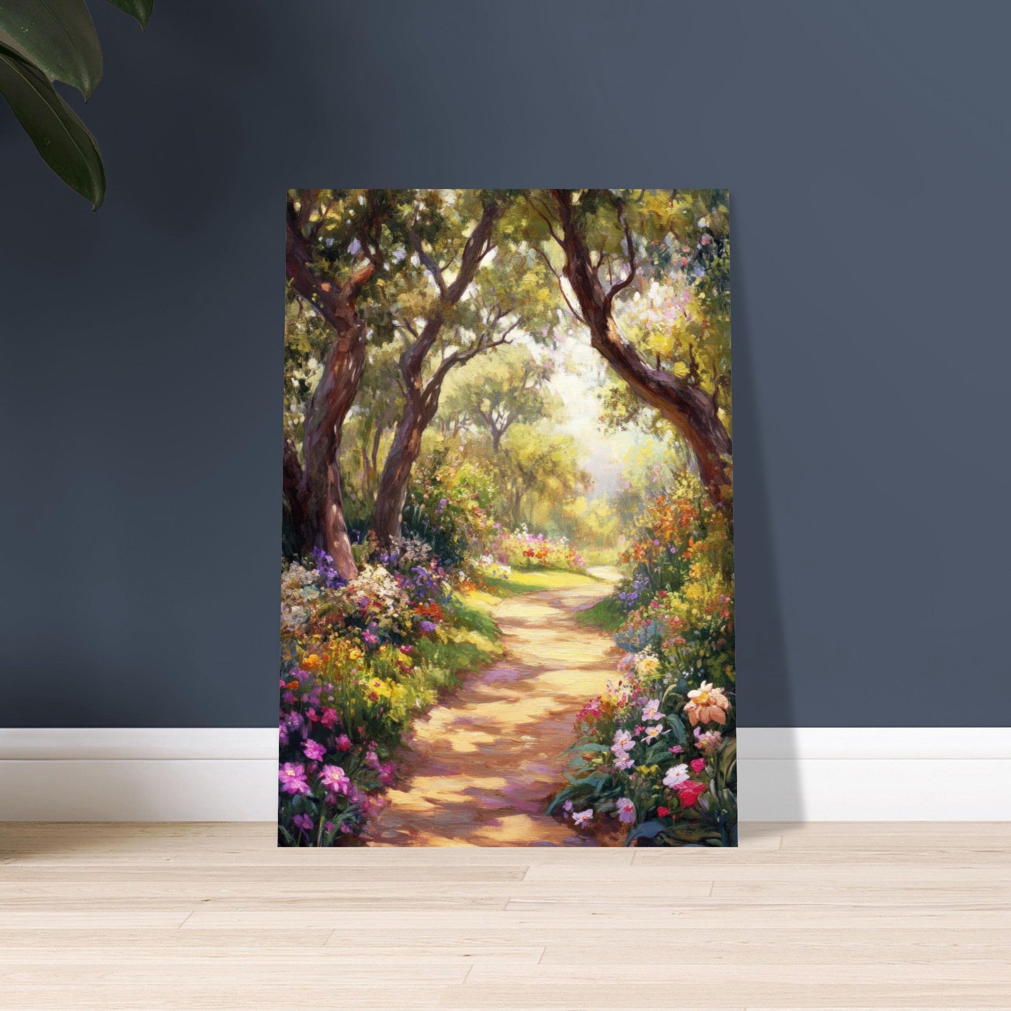 Aluminum Print Portrait - Sunlit Garden Path A meandering pathway through 2 - Shop Ai Art WebShop - Digital Art online Store