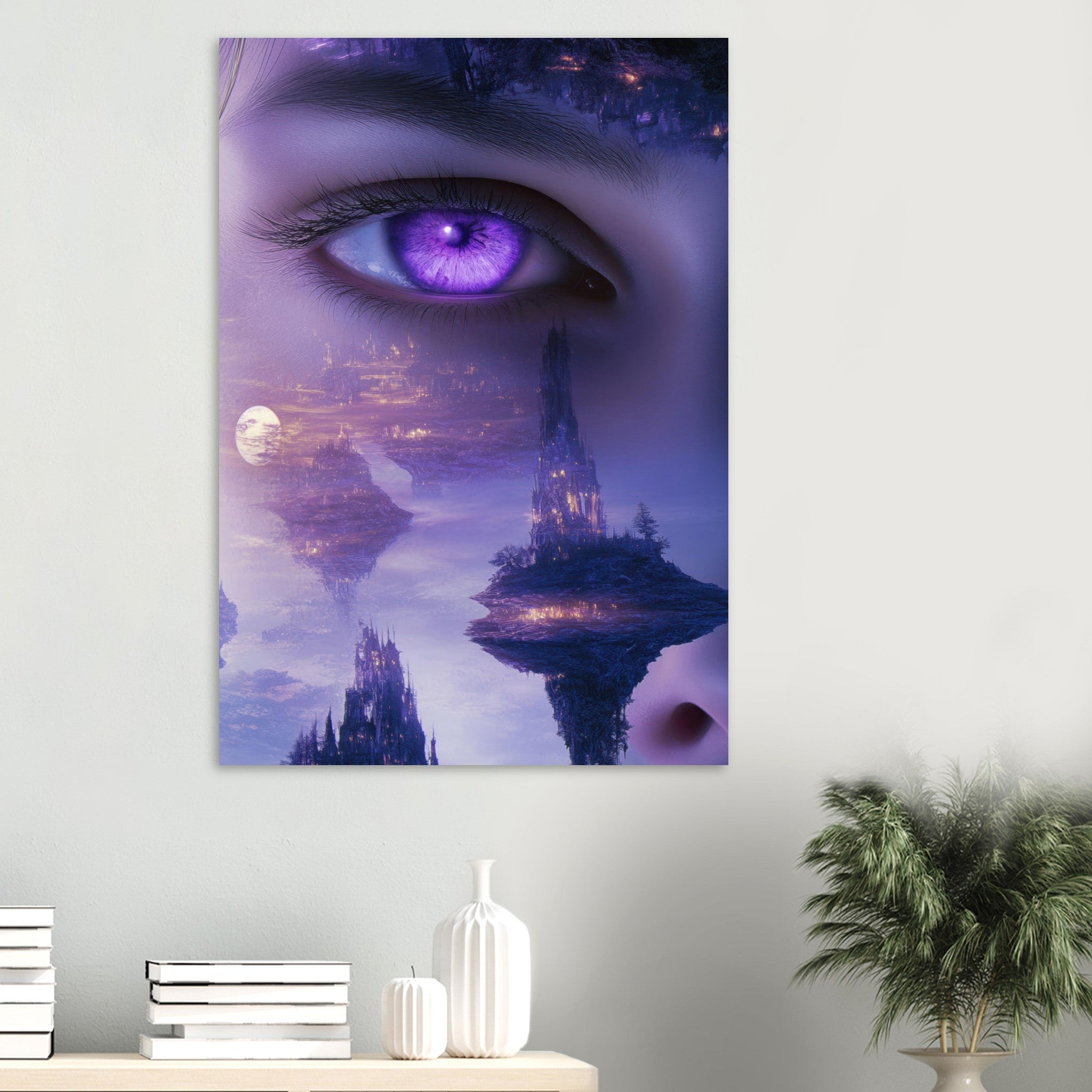 Aluminum Print Portrait - Surreal Elven Dreamscape Surrealism Extreme Los - Shop Ai Art WebShop - Digital Art online Store