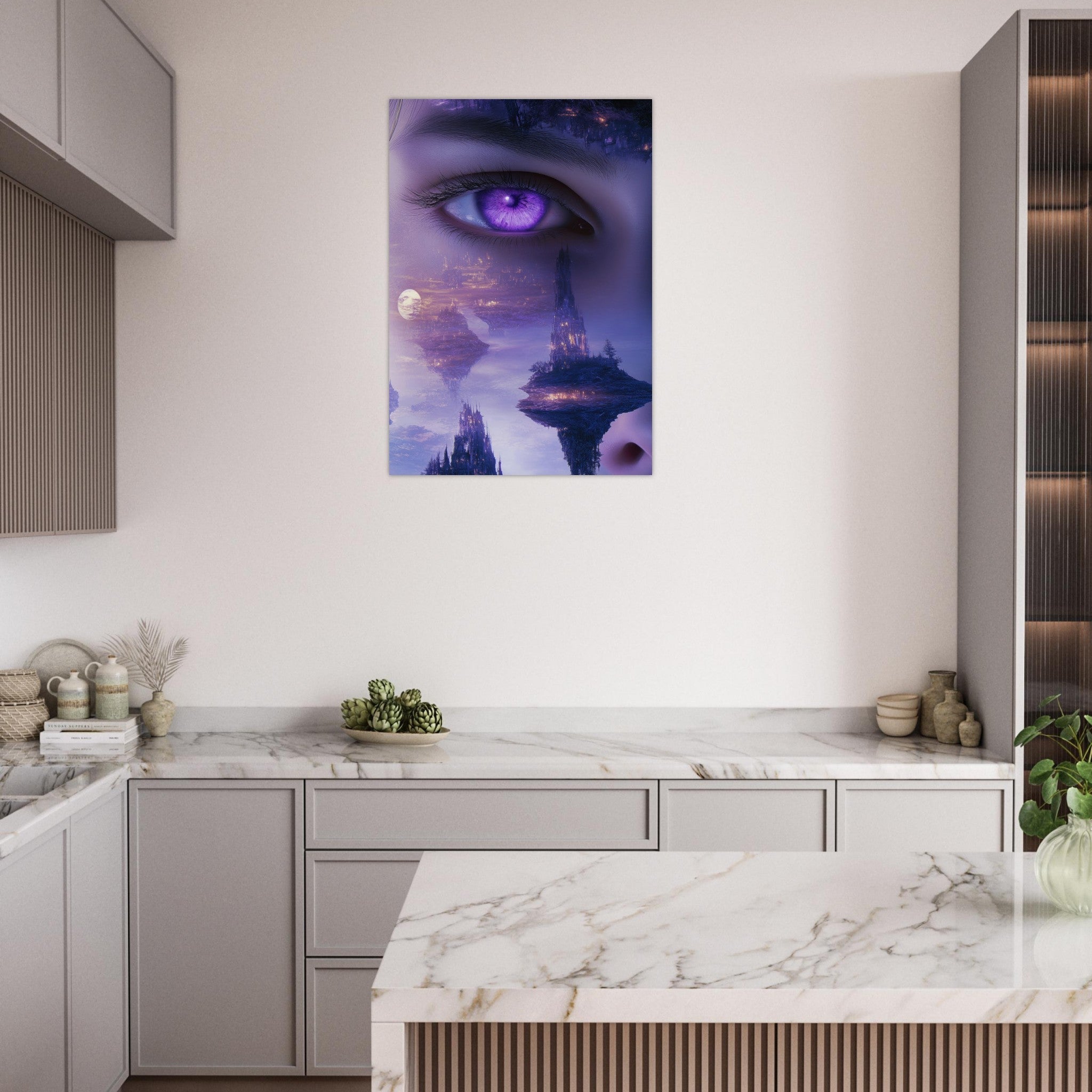 Aluminum Print Portrait - Surreal Elven Dreamscape Surrealism Extreme Los - Shop Ai Art WebShop - Digital Art online Store