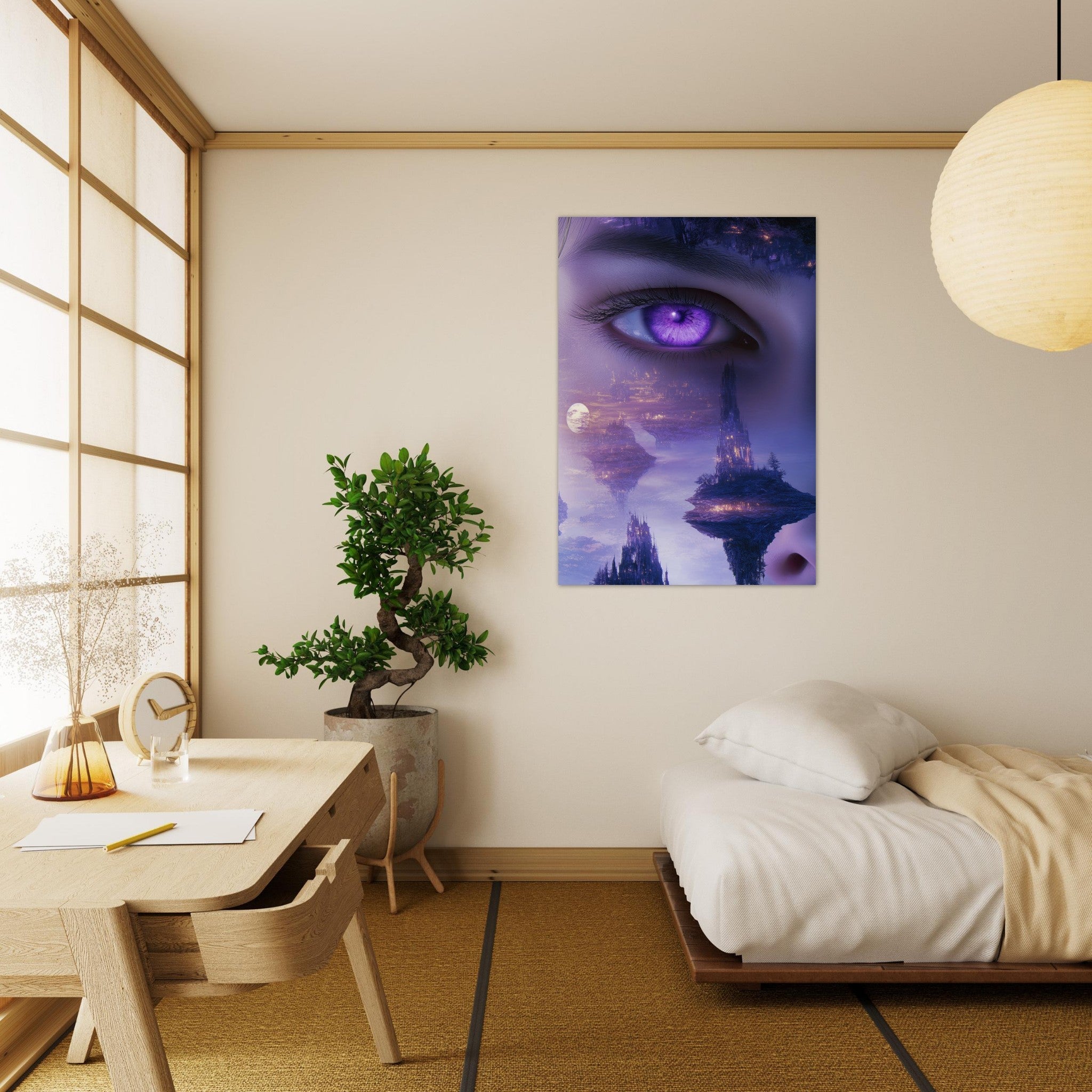 Aluminum Print Portrait - Surreal Elven Dreamscape Surrealism Extreme Los - Shop Ai Art WebShop - Digital Art online Store