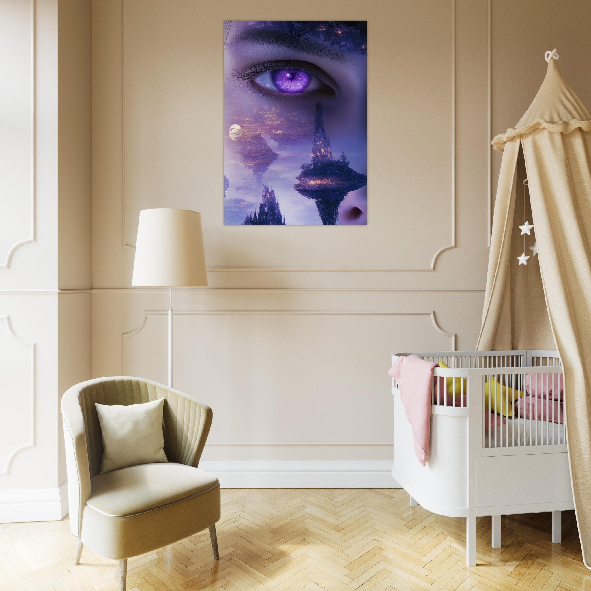 Aluminum Print Portrait - Surreal Elven Dreamscape Surrealism Extreme Los - Shop Ai Art WebShop - Digital Art online Store