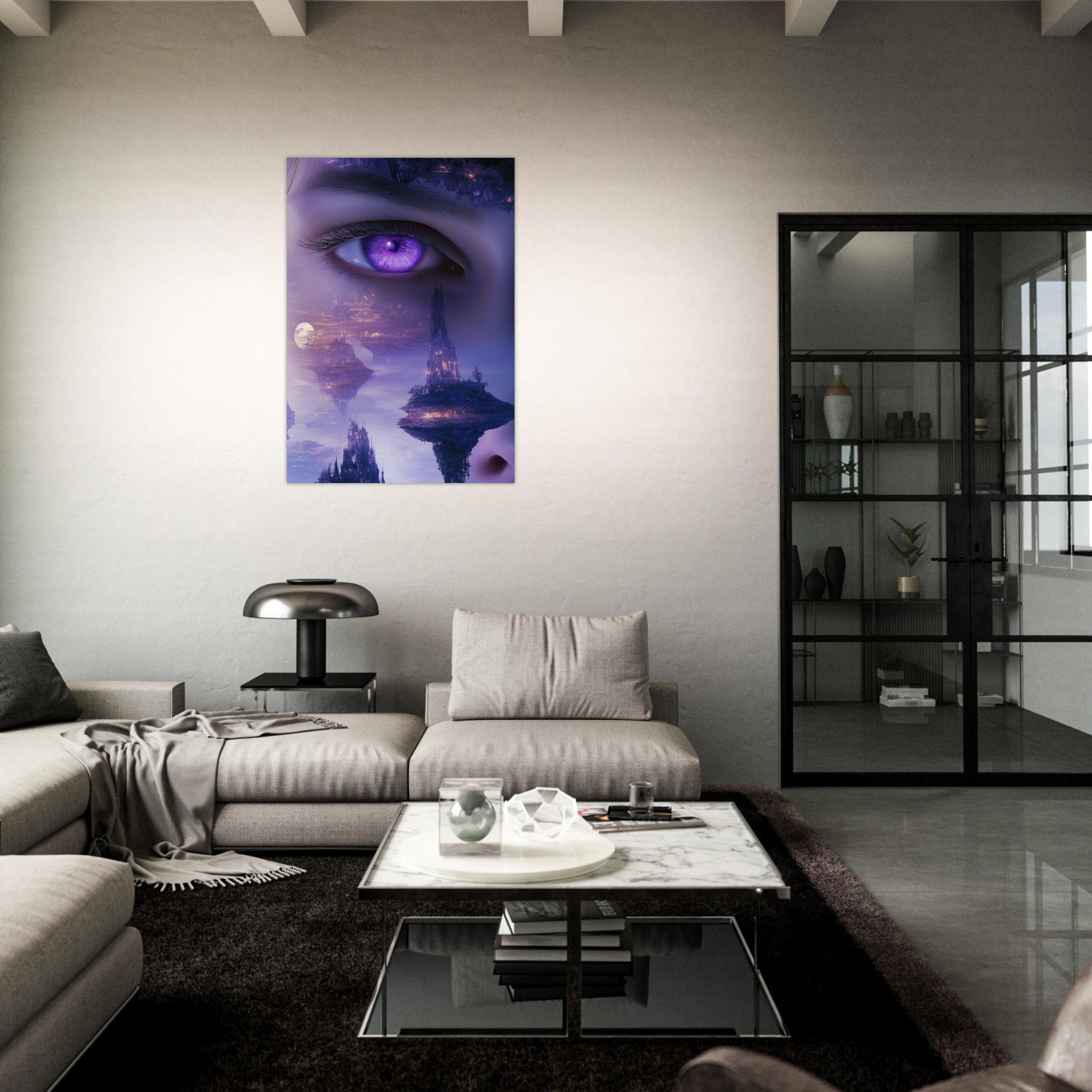 Aluminum Print Portrait - Surreal Elven Dreamscape Surrealism Extreme Los - Shop Ai Art WebShop - Digital Art online Store