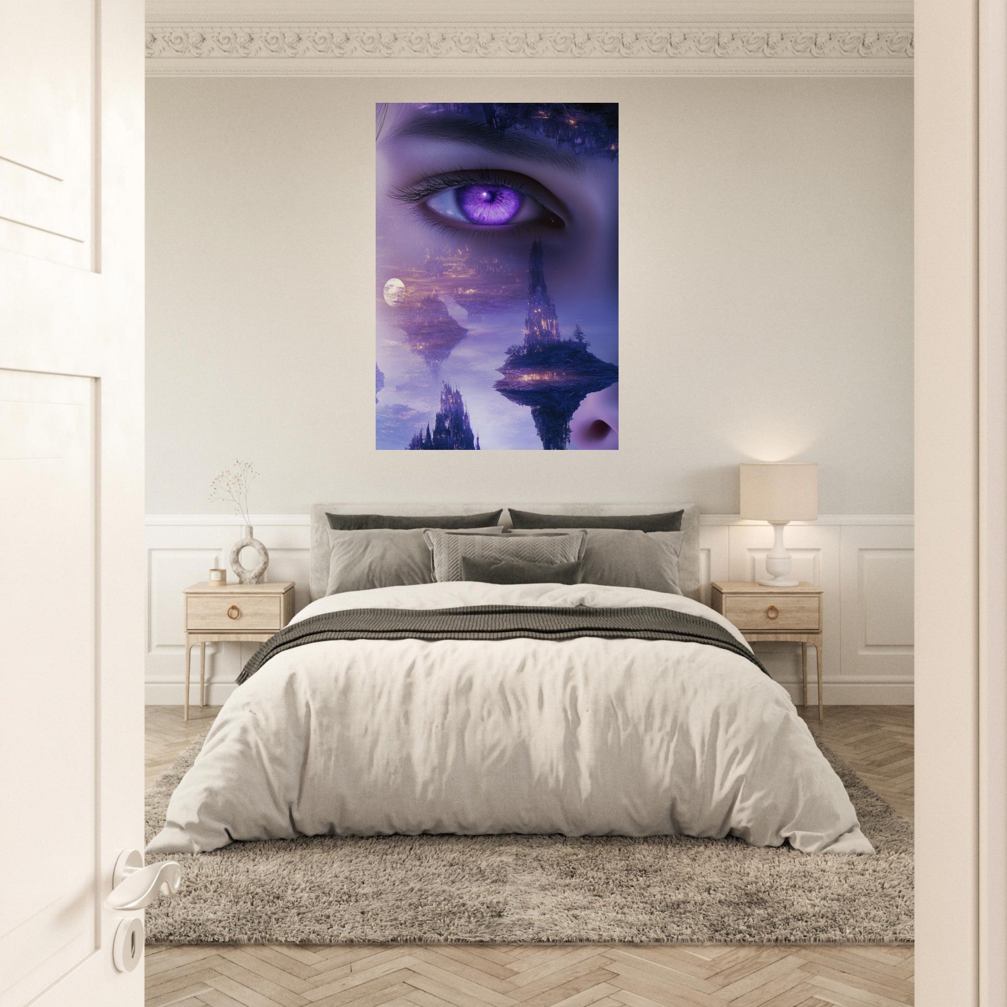 Aluminum Print Portrait - Surreal Elven Dreamscape Surrealism Extreme Los - Shop Ai Art WebShop - Digital Art online Store
