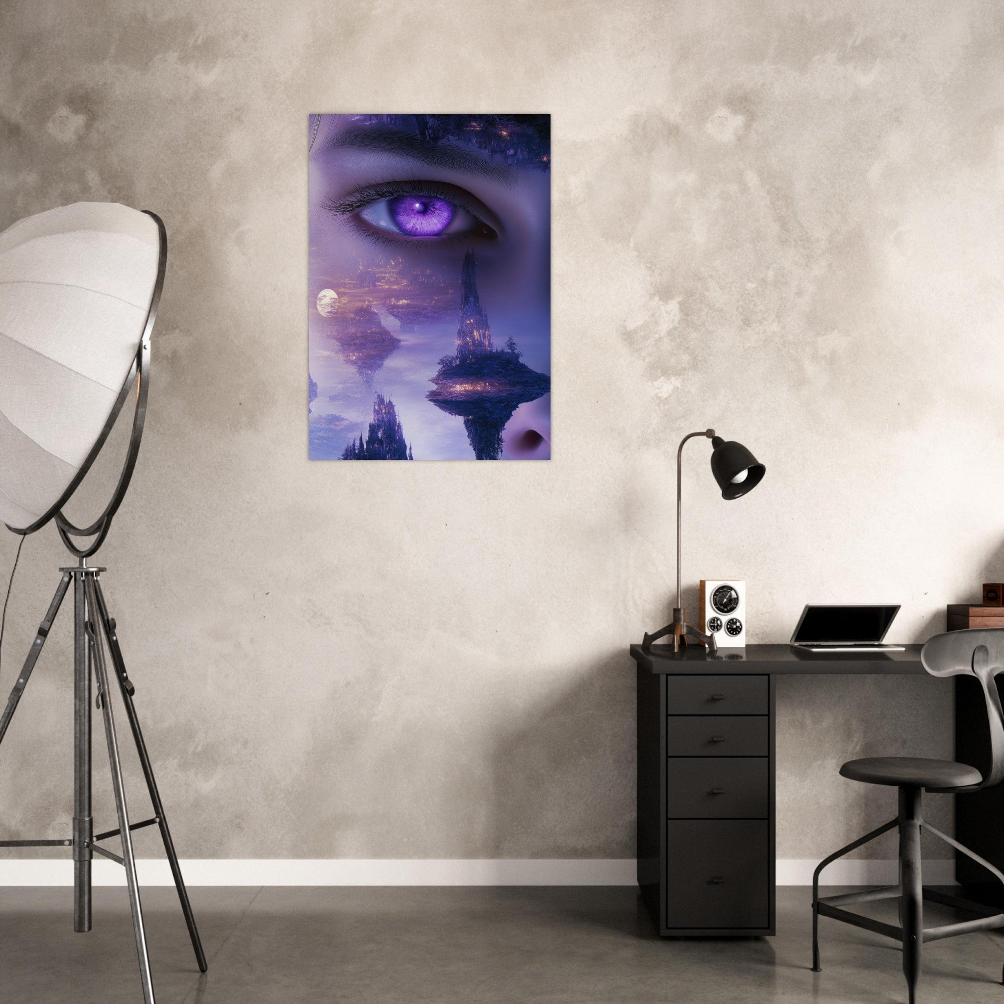 Aluminum Print Portrait - Surreal Elven Dreamscape Surrealism Extreme Los - Shop Ai Art WebShop - Digital Art online Store
