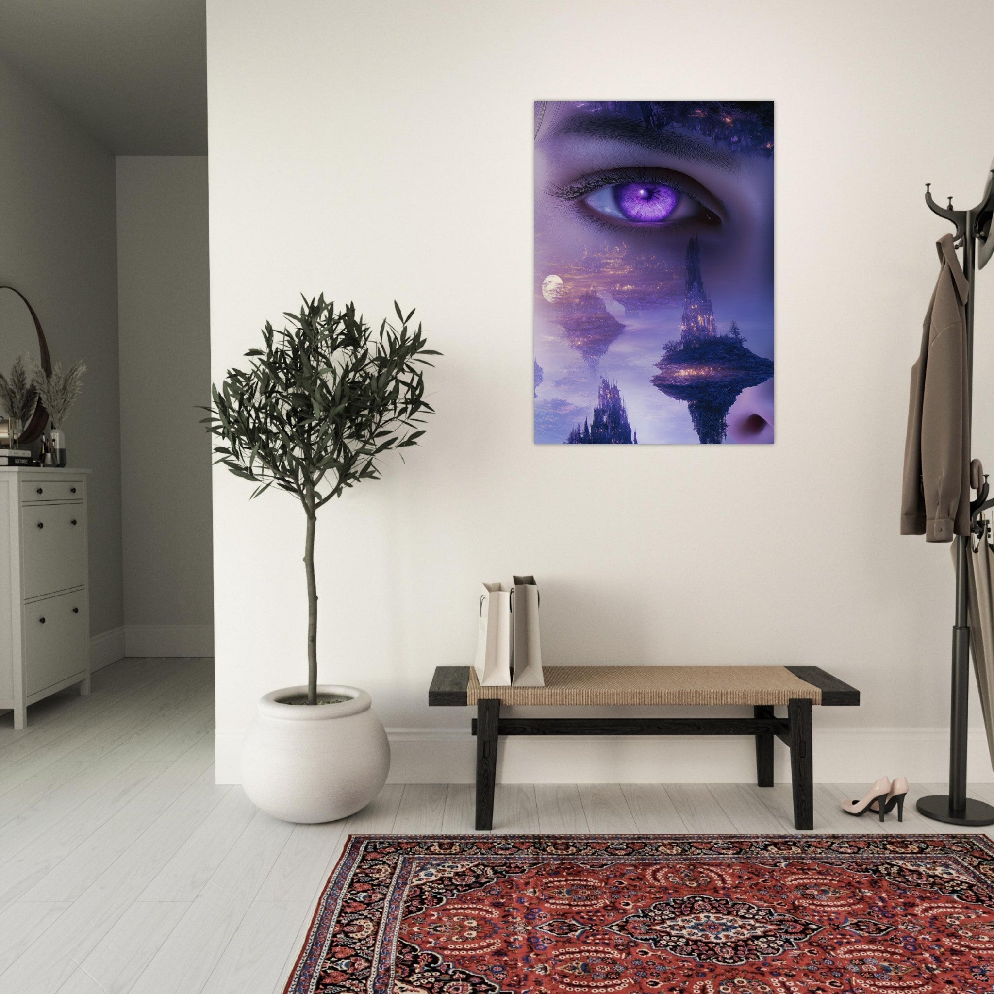Aluminum Print Portrait - Surreal Elven Dreamscape Surrealism Extreme Los - Shop Ai Art WebShop - Digital Art online Store