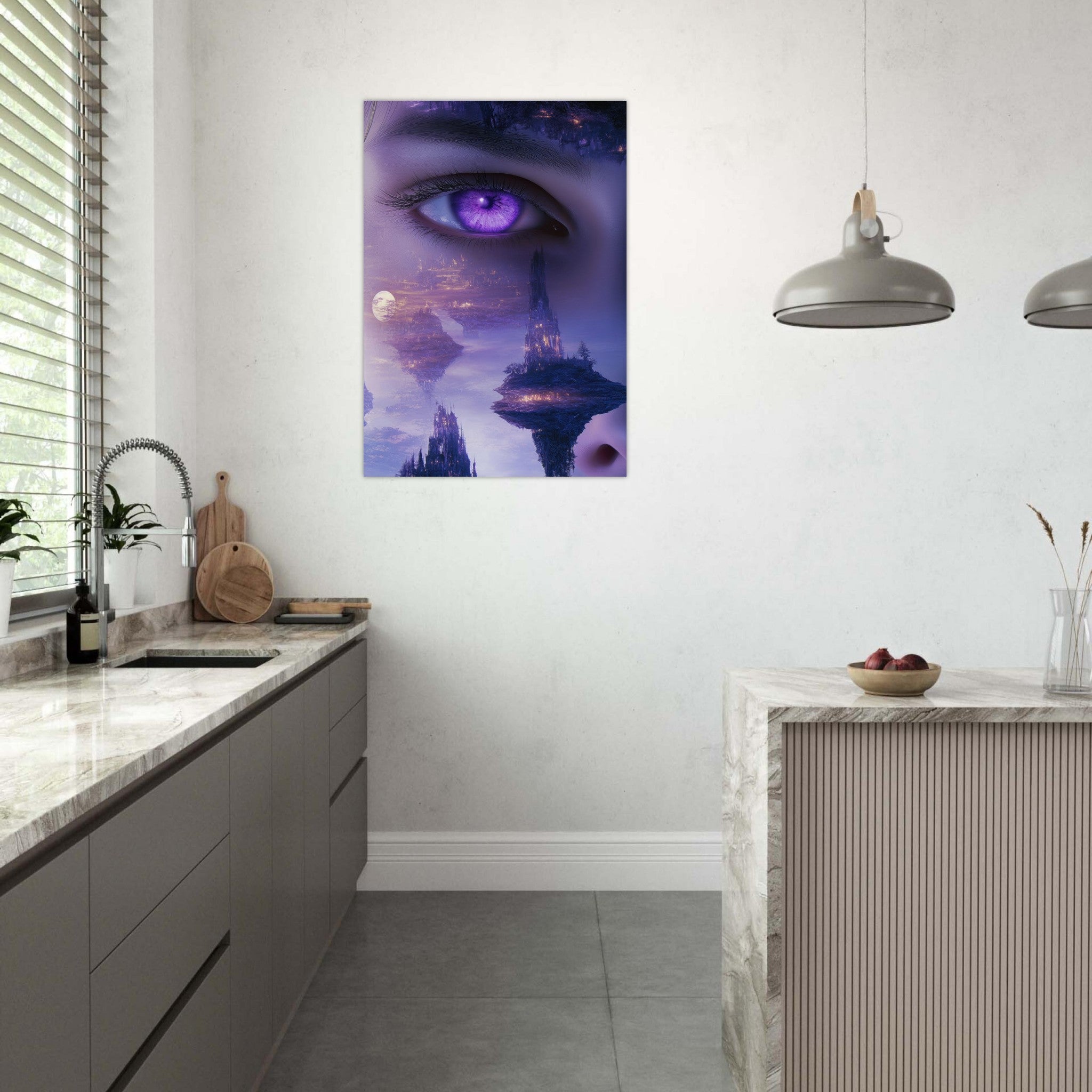 Aluminum Print Portrait - Surreal Elven Dreamscape Surrealism Extreme Los - Shop Ai Art WebShop - Digital Art online Store