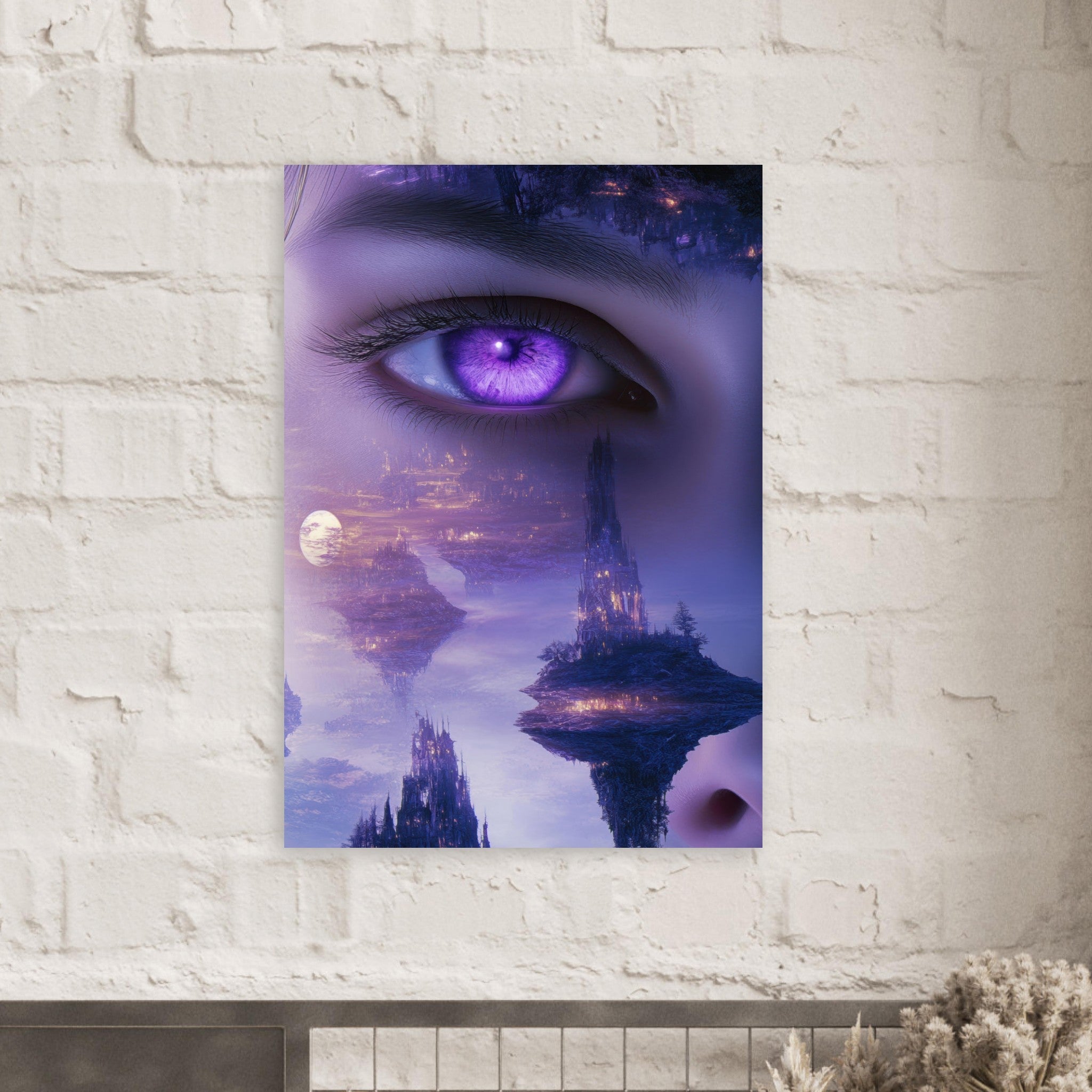 Aluminum Print Portrait - Surreal Elven Dreamscape Surrealism Extreme Los - Shop Ai Art WebShop - Digital Art online Store