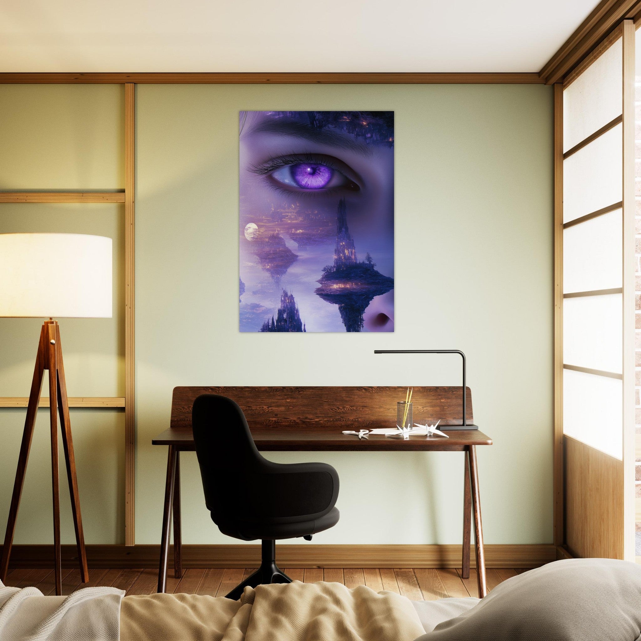 Aluminum Print Portrait - Surreal Elven Dreamscape Surrealism Extreme Los - Shop Ai Art WebShop - Digital Art online Store