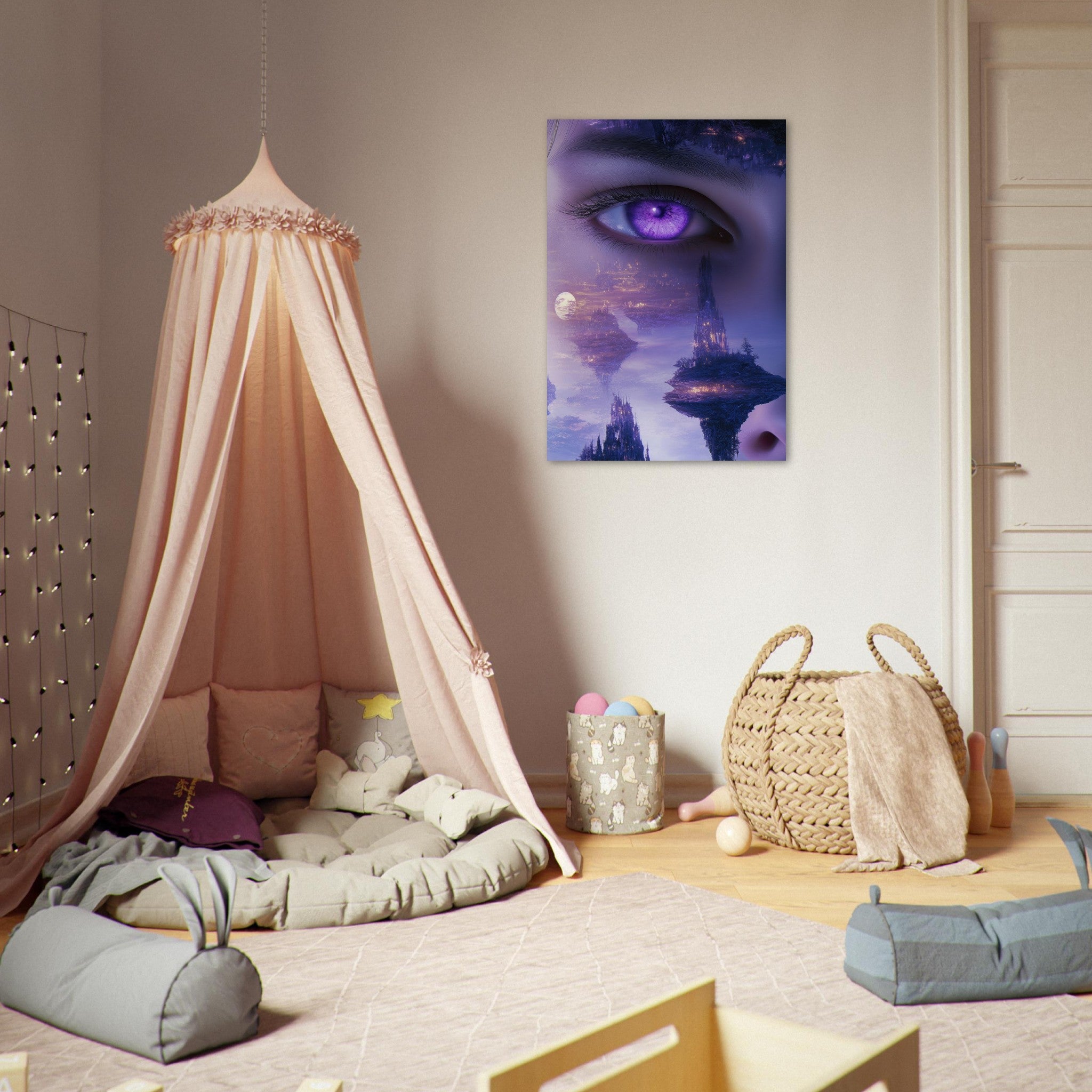 Aluminum Print Portrait - Surreal Elven Dreamscape Surrealism Extreme Los - Shop Ai Art WebShop - Digital Art online Store
