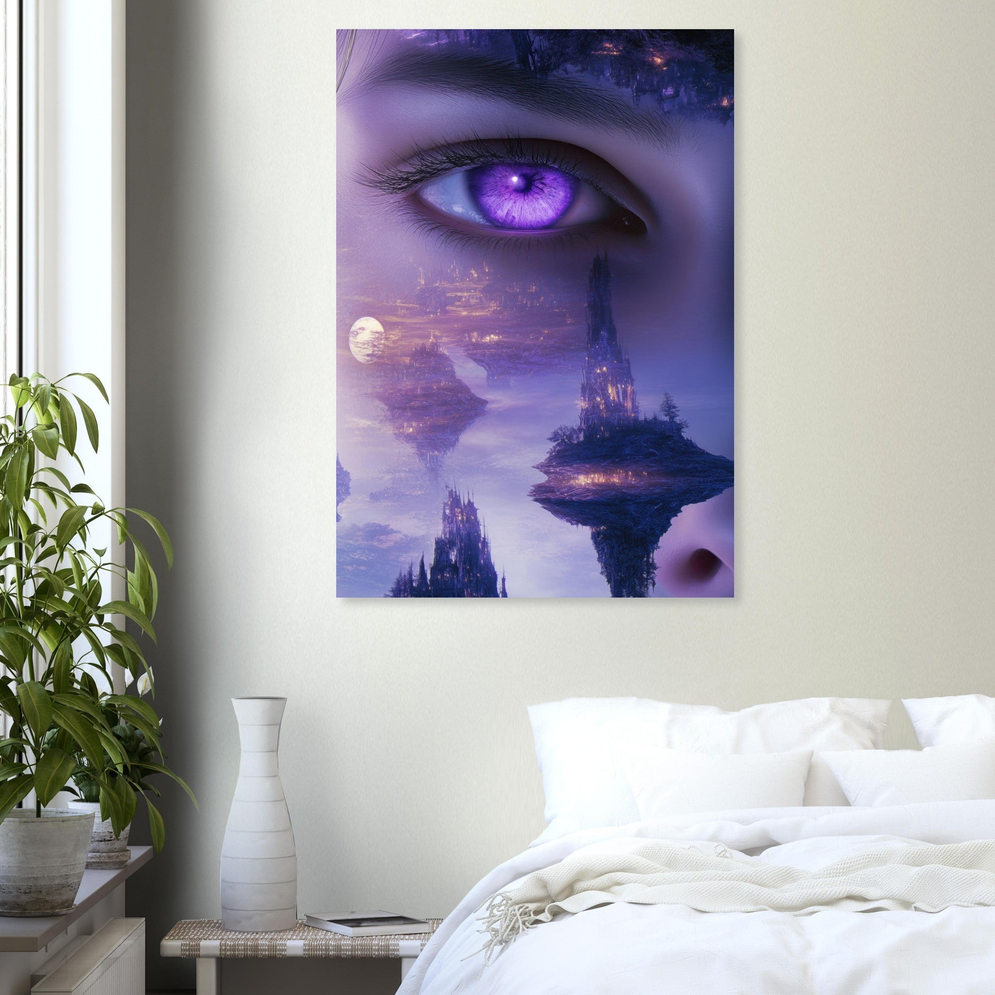 Aluminum Print Portrait - Surreal Elven Dreamscape Surrealism Extreme Los - Shop Ai Art WebShop - Digital Art online Store