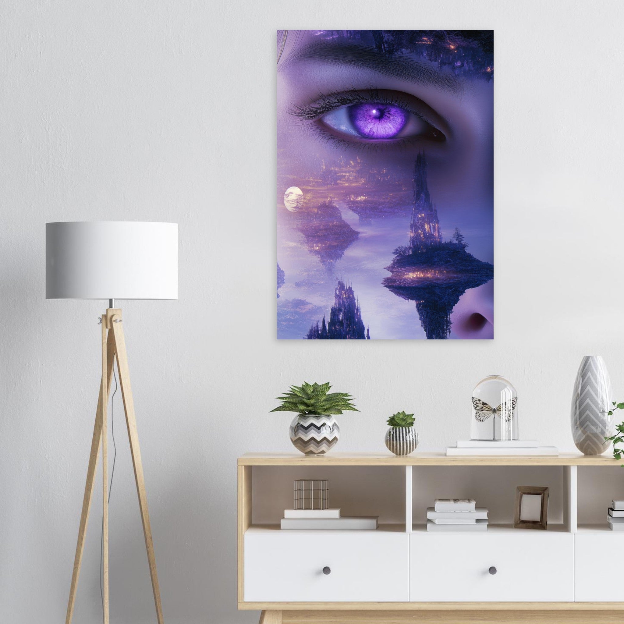 Aluminum Print Portrait - Surreal Elven Dreamscape Surrealism Extreme Los - Shop Ai Art WebShop - Digital Art online Store
