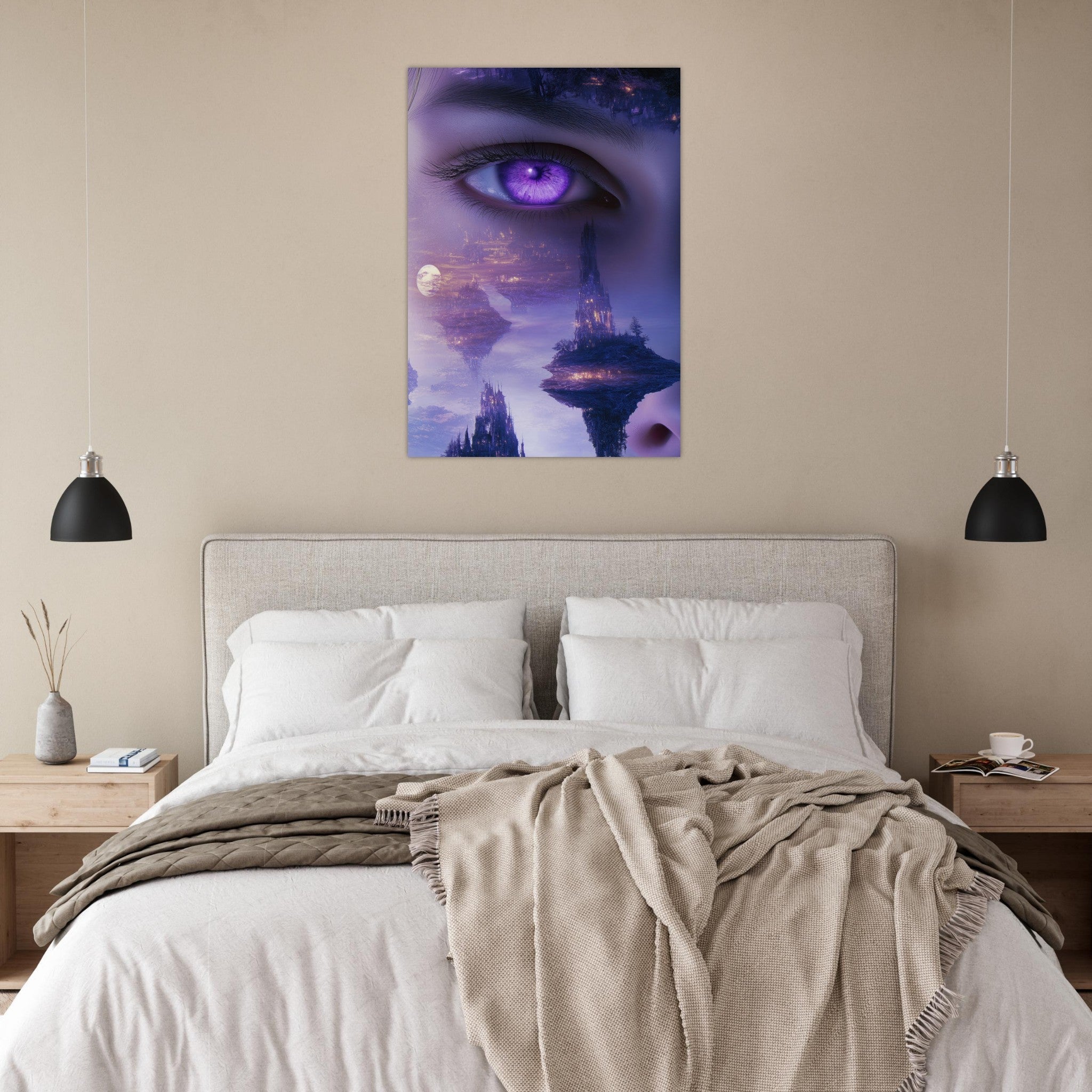 Aluminum Print Portrait - Surreal Elven Dreamscape Surrealism Extreme Los - Shop Ai Art WebShop - Digital Art online Store