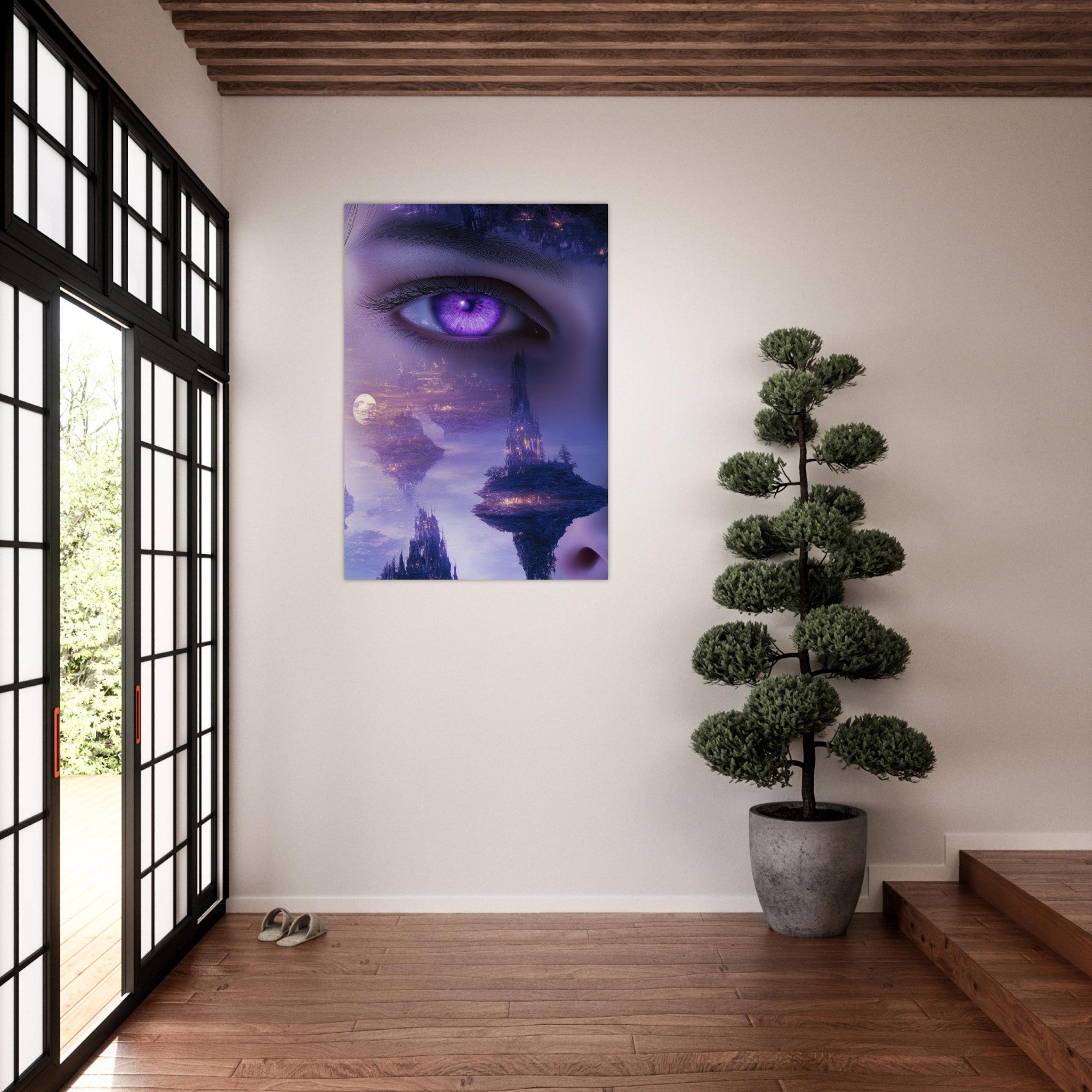 Aluminum Print Portrait - Surreal Elven Dreamscape Surrealism Extreme Los - Shop Ai Art WebShop - Digital Art online Store