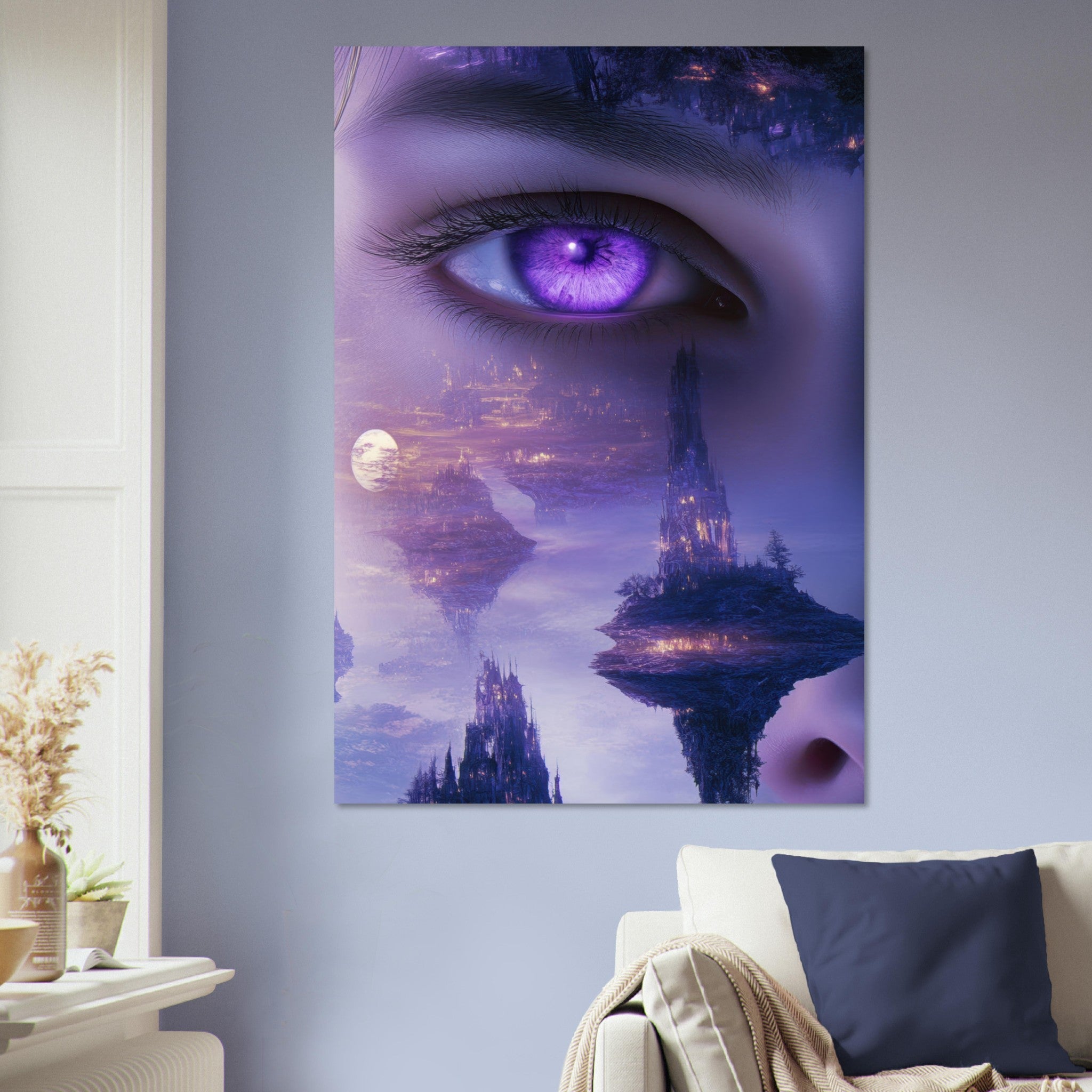 Aluminum Print Portrait - Surreal Elven Dreamscape Surrealism Extreme Los - Shop Ai Art WebShop - Digital Art online Store