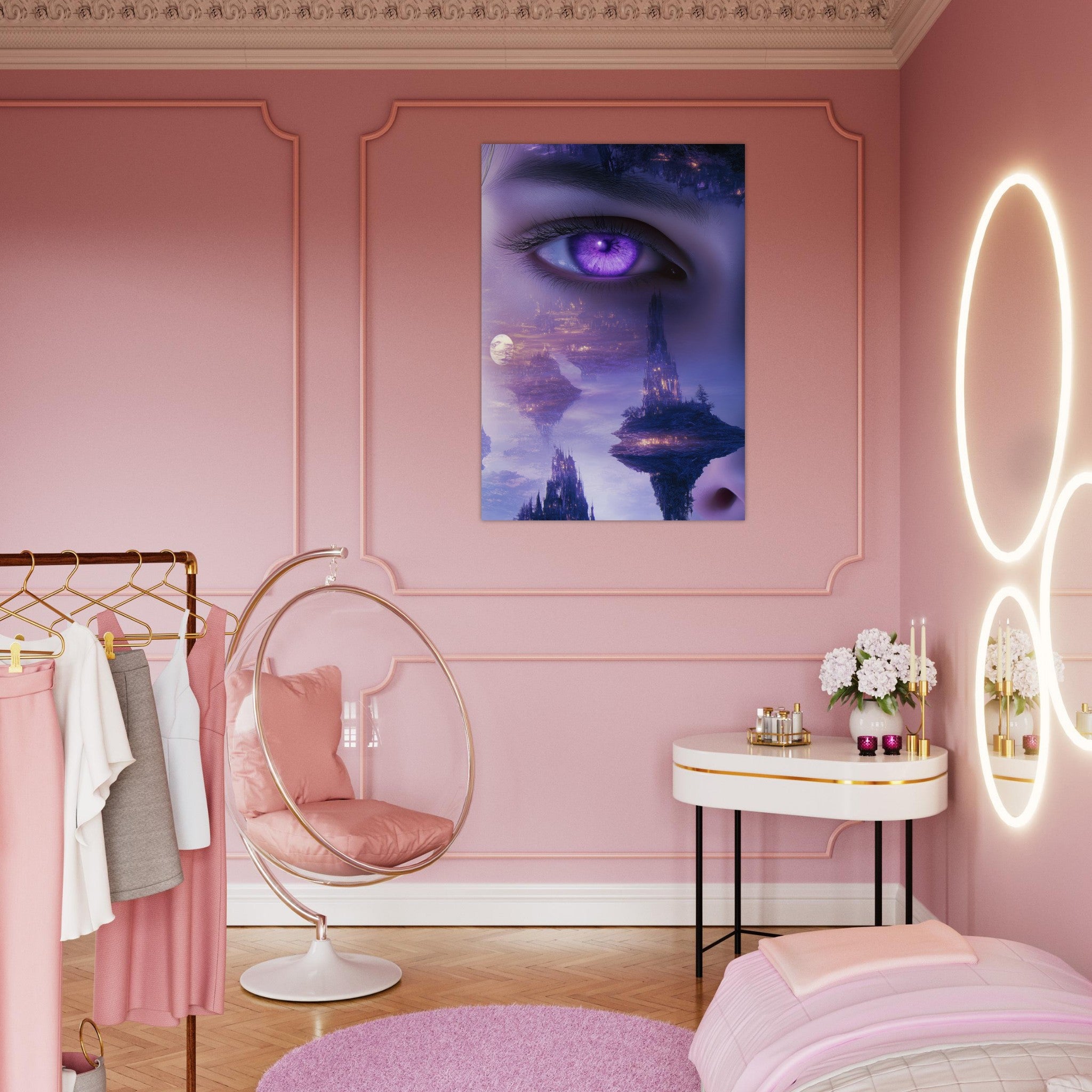 Aluminum Print Portrait - Surreal Elven Dreamscape Surrealism Extreme Los - Shop Ai Art WebShop - Digital Art online Store