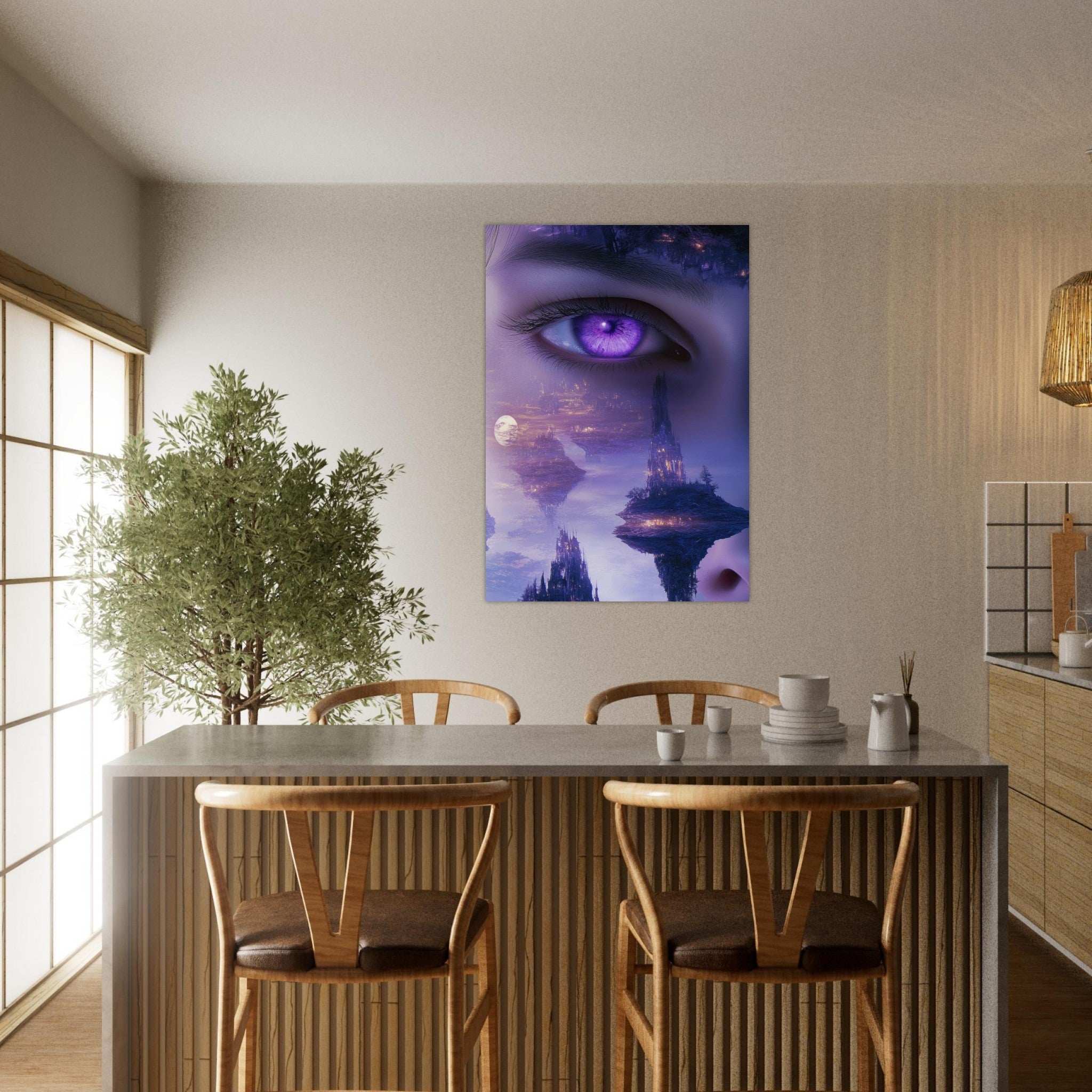 Aluminum Print Portrait - Surreal Elven Dreamscape Surrealism Extreme Los - Shop Ai Art WebShop - Digital Art online Store