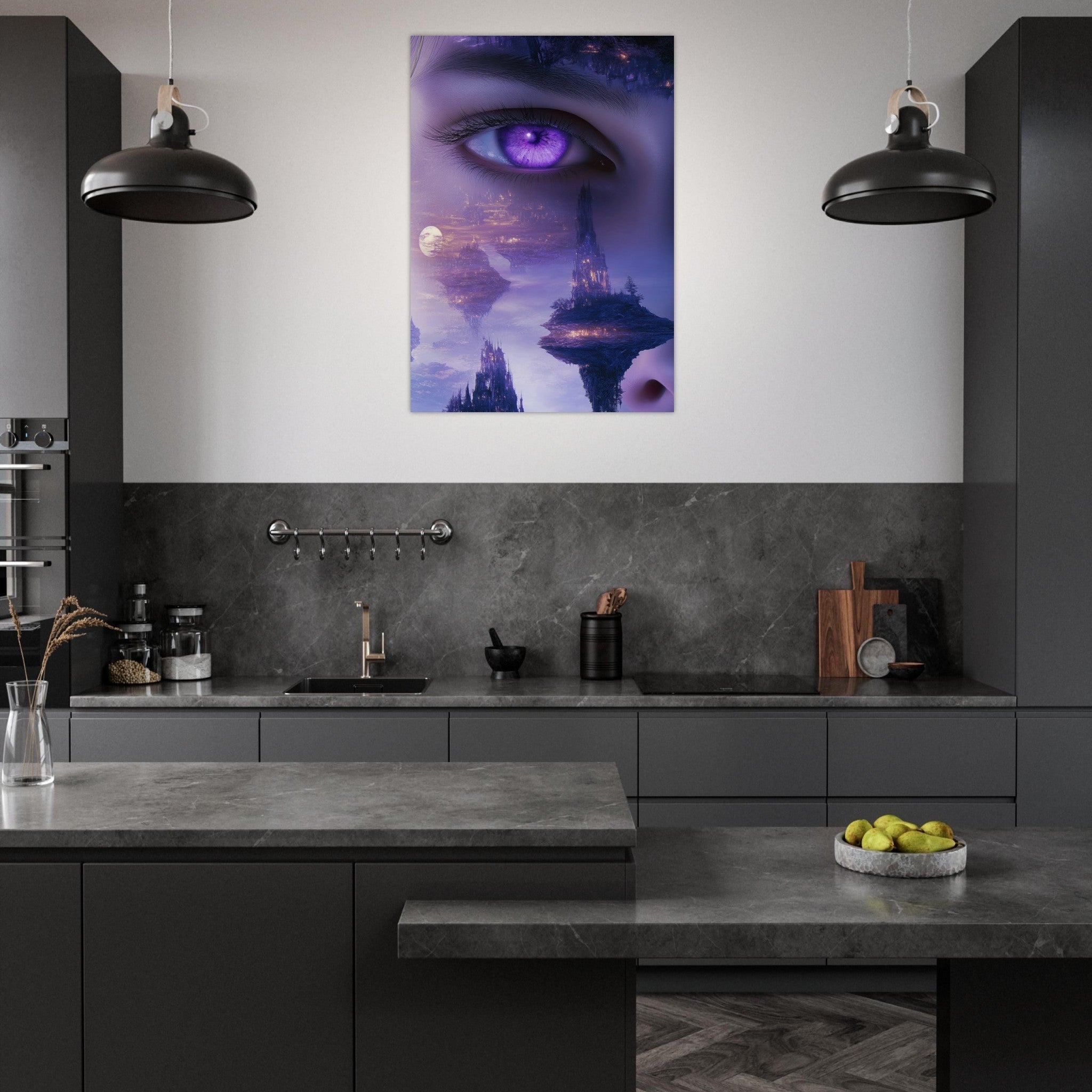 Aluminum Print Portrait - Surreal Elven Dreamscape Surrealism Extreme Los - Shop Ai Art WebShop - Digital Art online Store