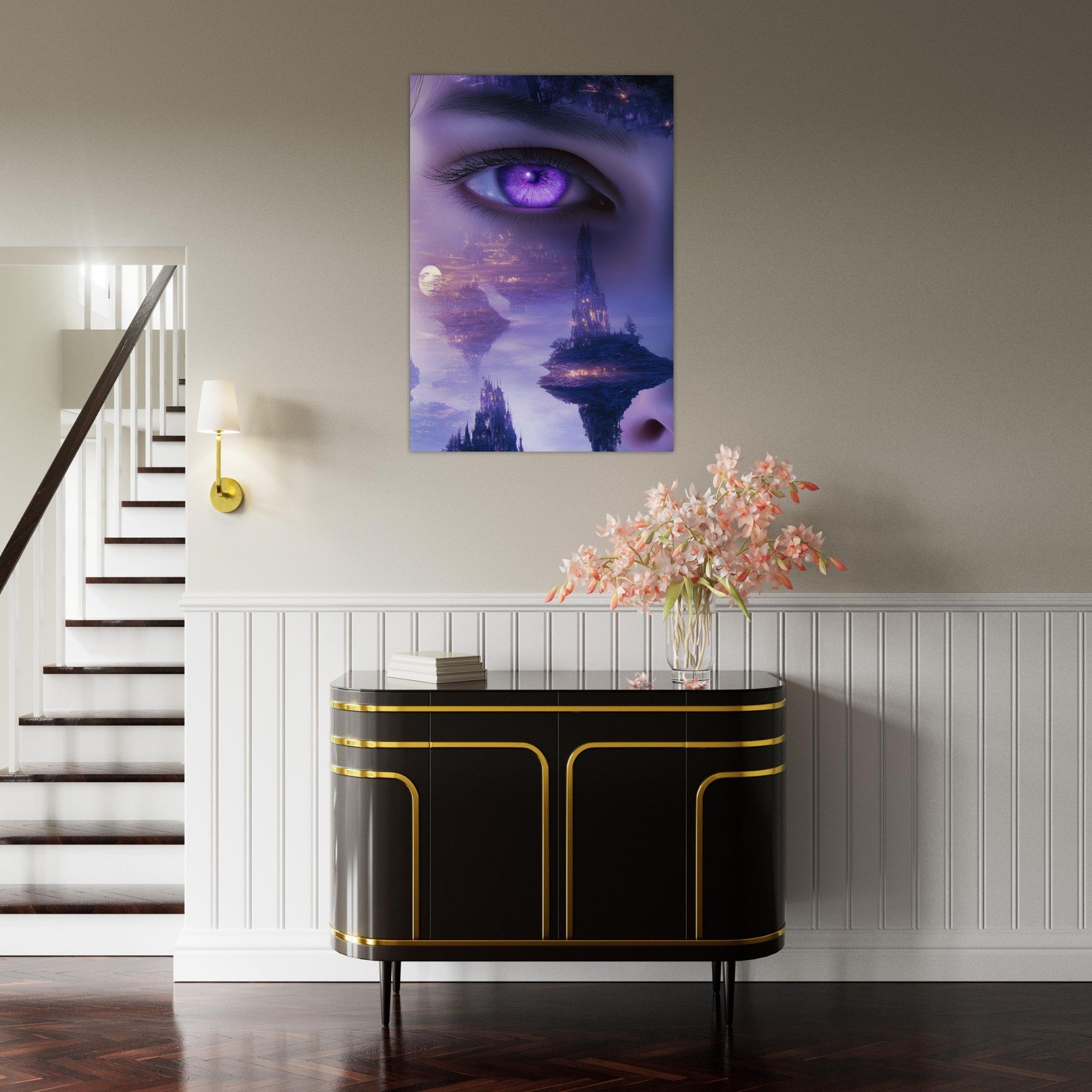 Aluminum Print Portrait - Surreal Elven Dreamscape Surrealism Extreme Los - Shop Ai Art WebShop - Digital Art online Store