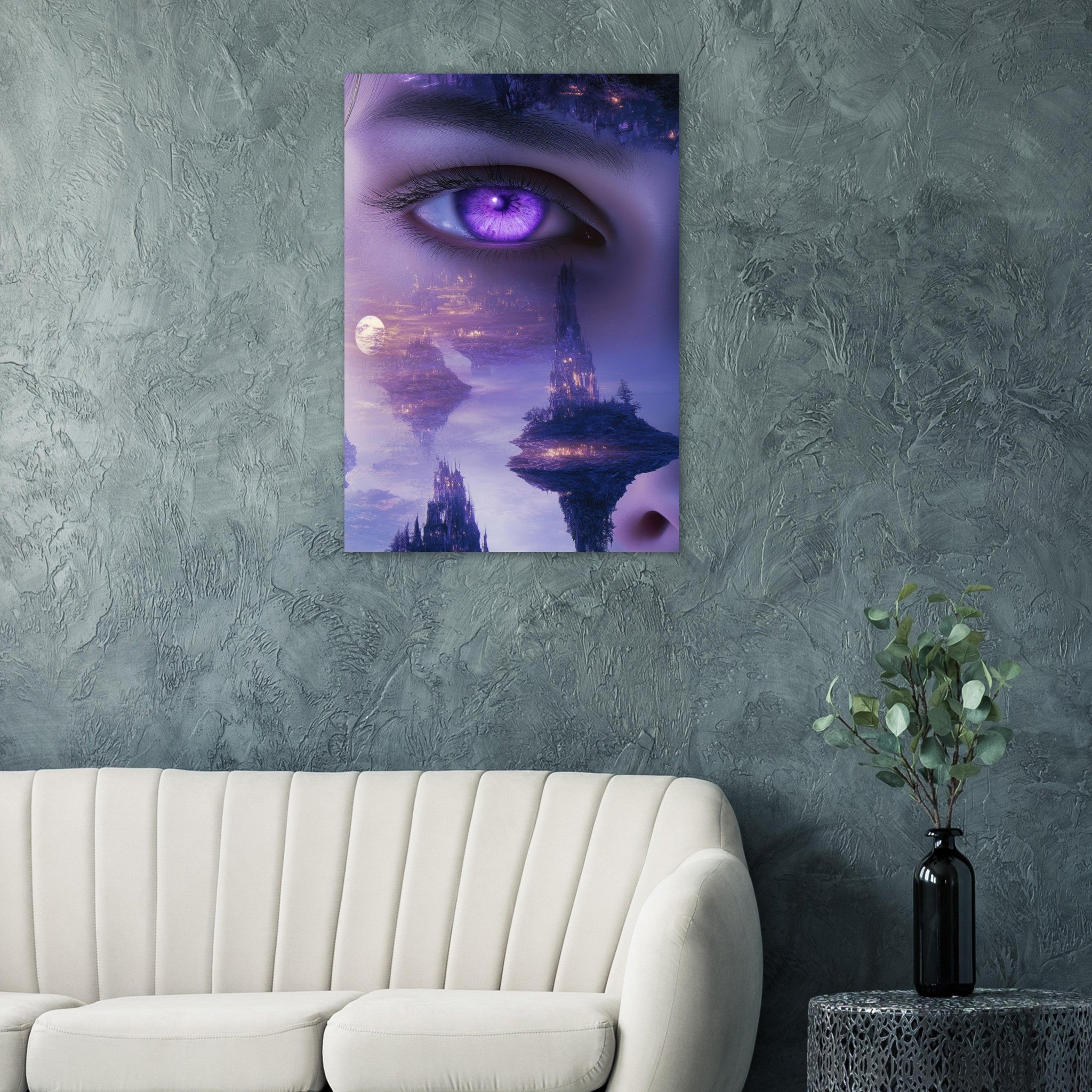 Aluminum Print Portrait - Surreal Elven Dreamscape Surrealism Extreme Los - Shop Ai Art WebShop - Digital Art online Store
