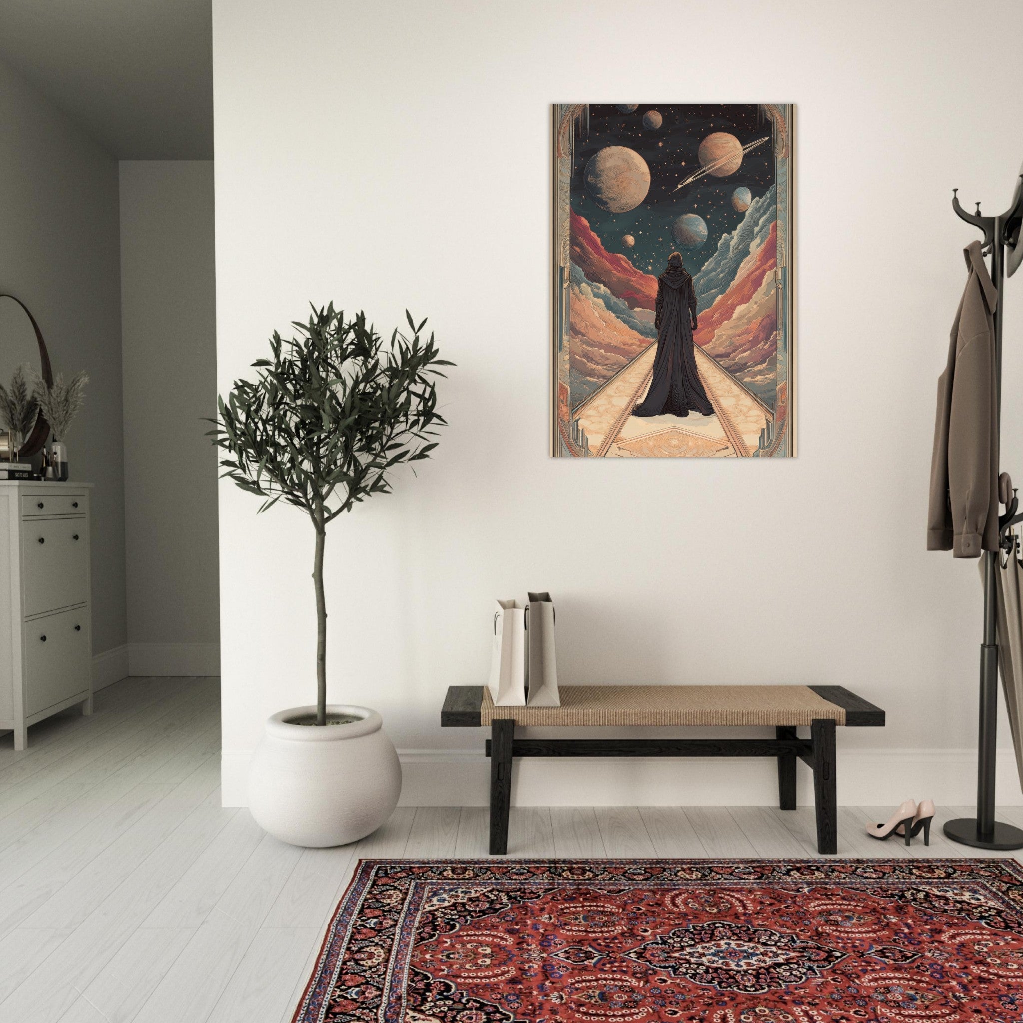 Aluminum Print Portrait - The Astral Voyager An Art Nouveau poster 2 - Shop Ai Art WebShop - Digital Art online Store