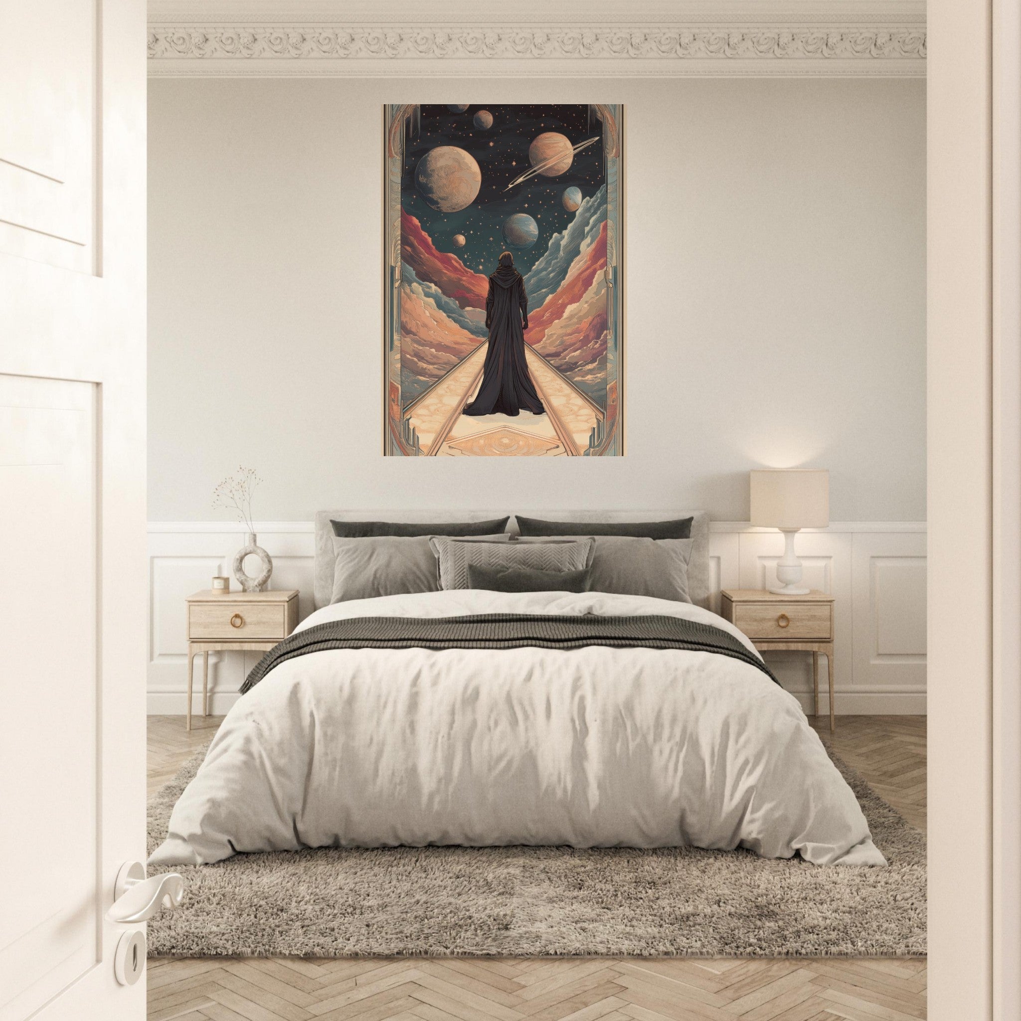 Aluminum Print Portrait - The Astral Voyager An Art Nouveau poster 2 - Shop Ai Art WebShop - Digital Art online Store