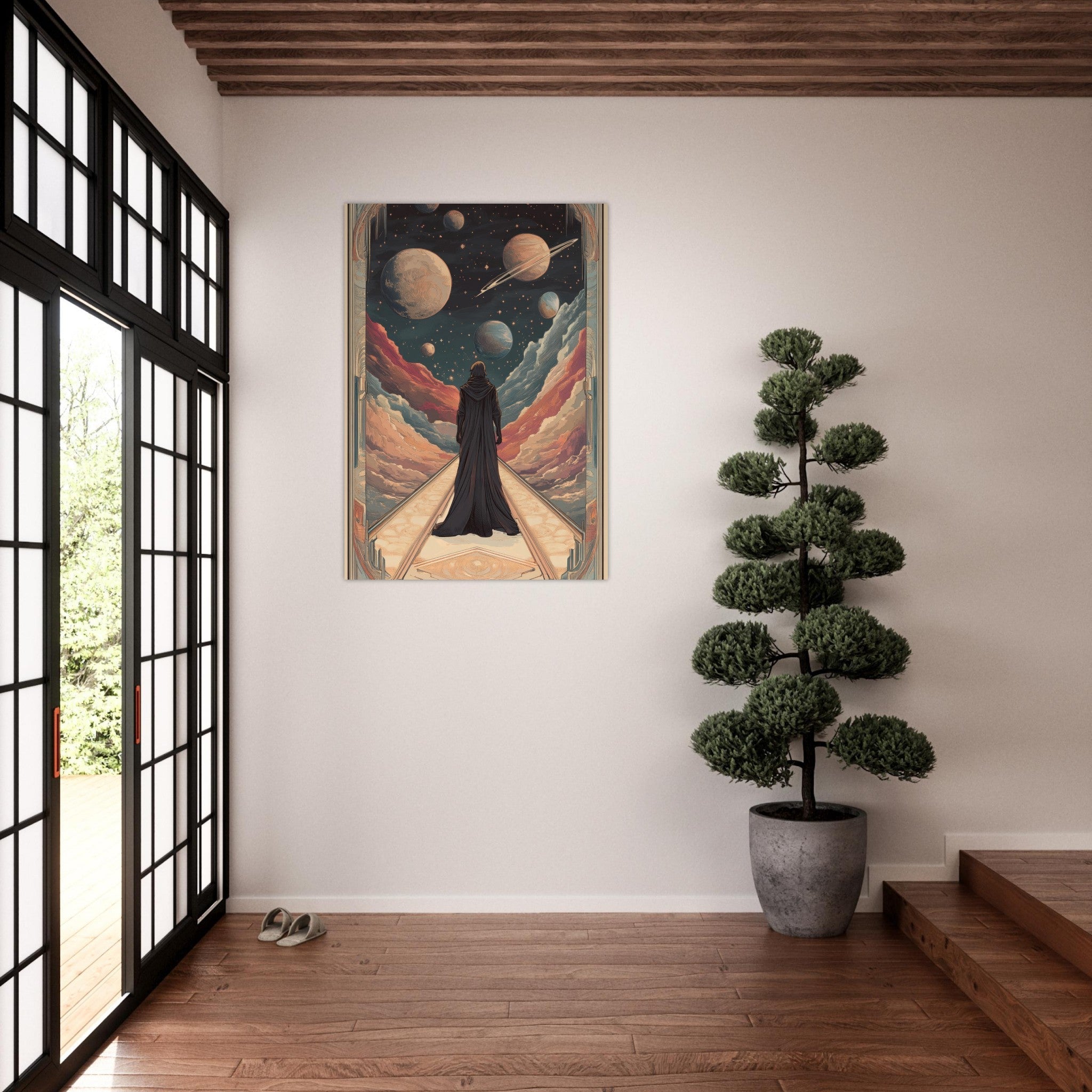 Aluminum Print Portrait - The Astral Voyager An Art Nouveau poster 2 - Shop Ai Art WebShop - Digital Art online Store