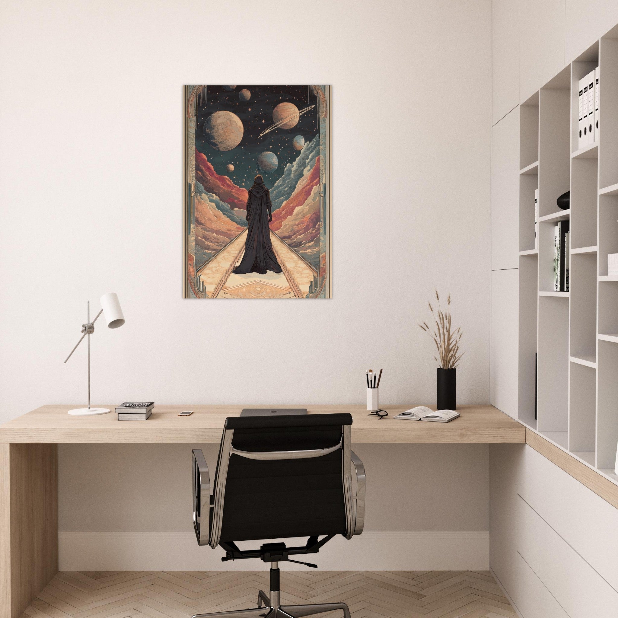 Aluminum Print Portrait - The Astral Voyager An Art Nouveau poster 2 - Shop Ai Art WebShop - Digital Art online Store