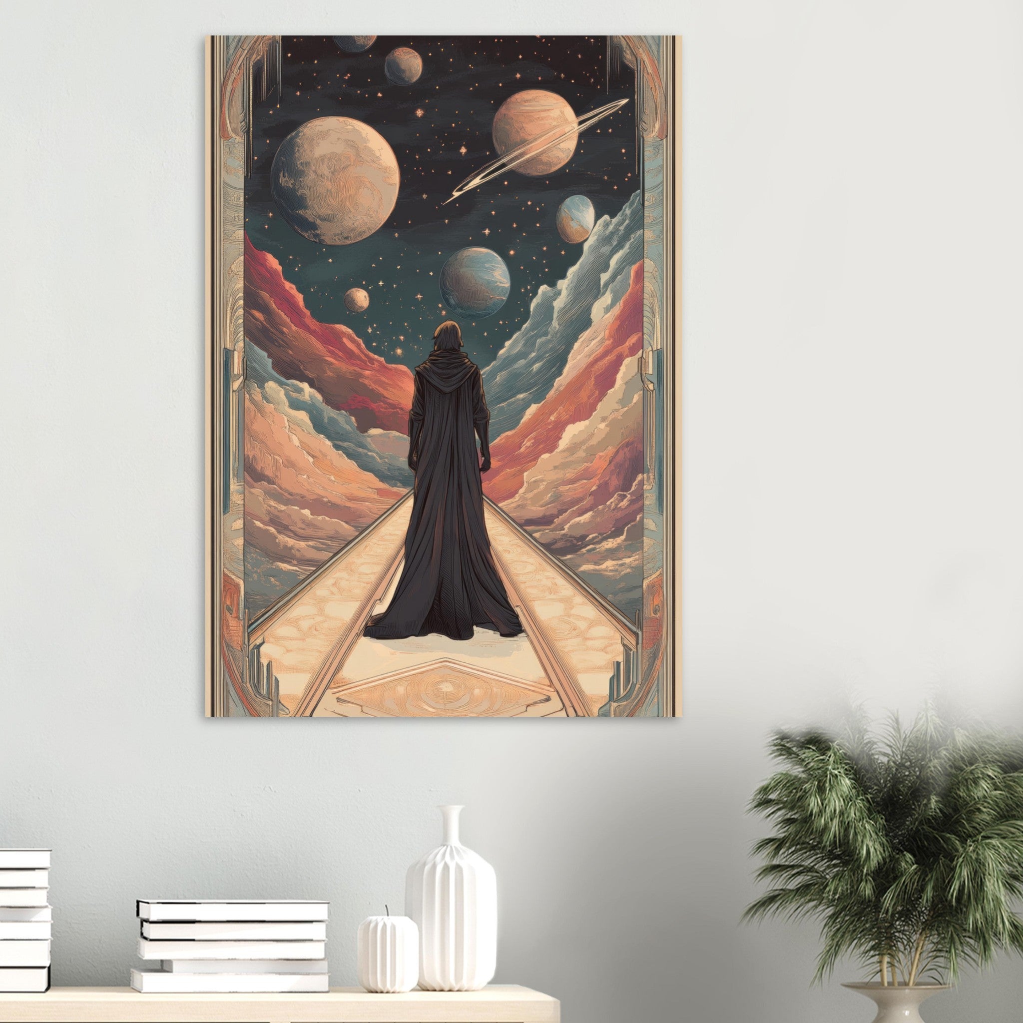 Aluminum Print Portrait - The Astral Voyager An Art Nouveau poster 2 - Shop Ai Art WebShop - Digital Art online Store