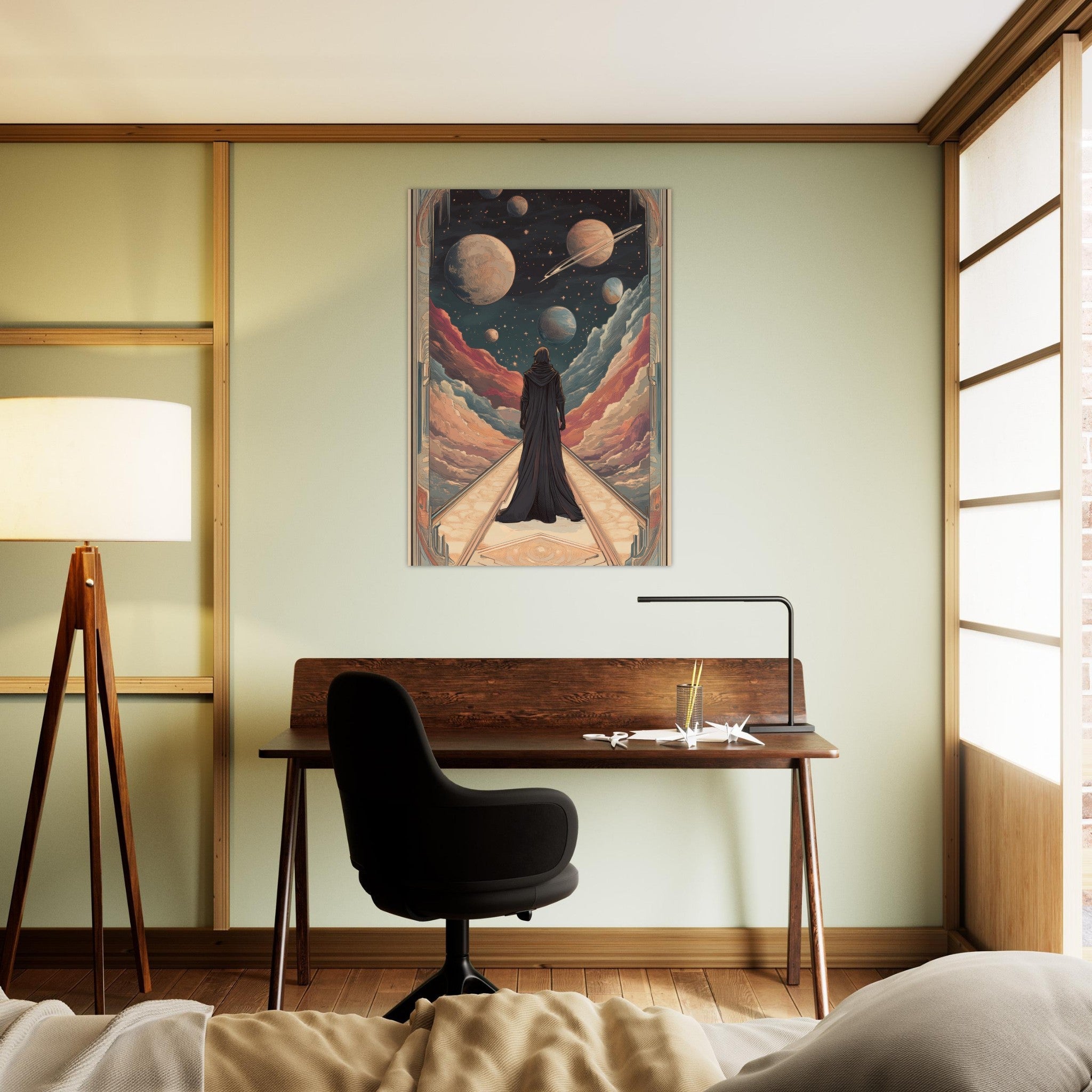 Aluminum Print Portrait - The Astral Voyager An Art Nouveau poster 2 - Shop Ai Art WebShop - Digital Art online Store