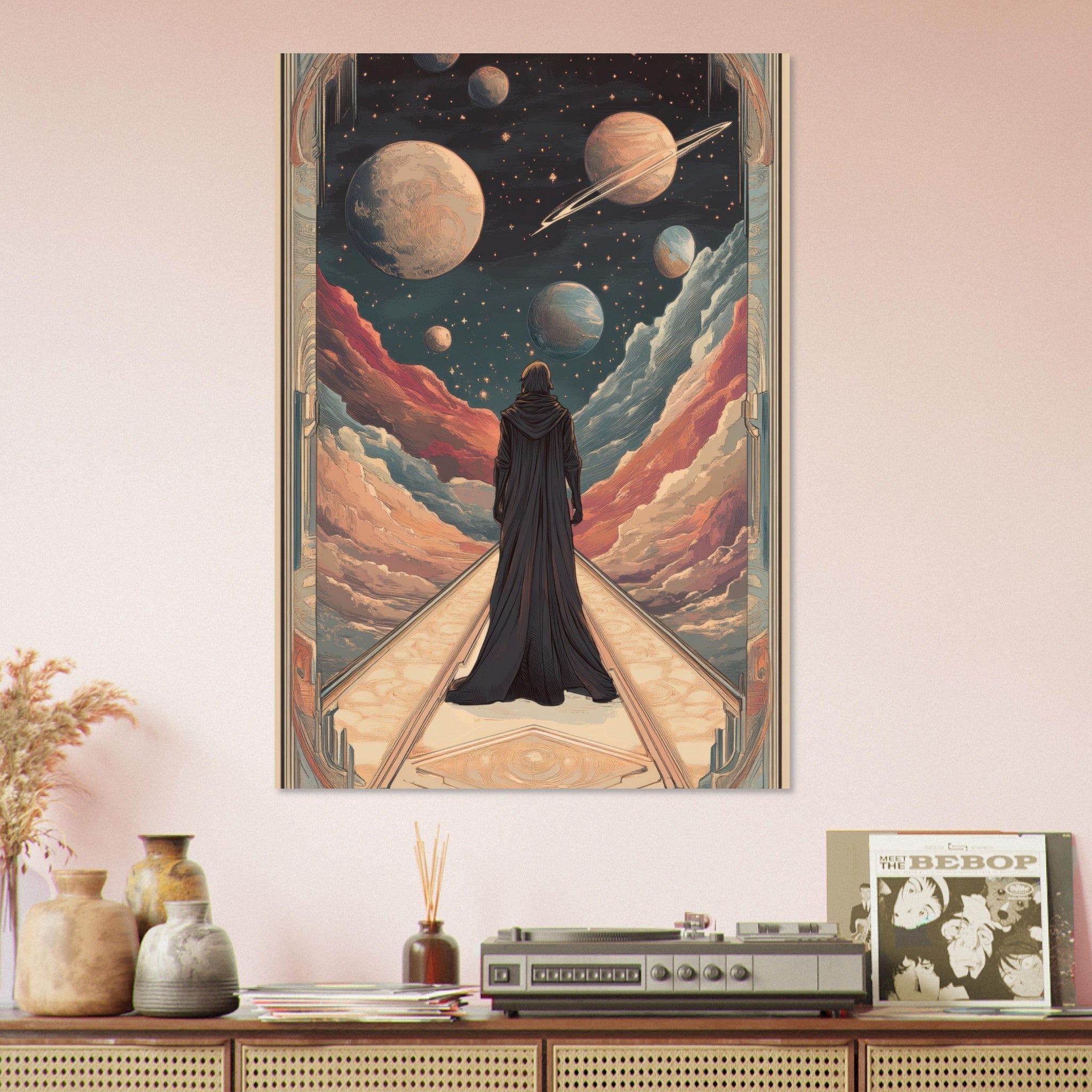 Aluminum Print Portrait - The Astral Voyager An Art Nouveau poster 2 - Shop Ai Art WebShop - Digital Art online Store