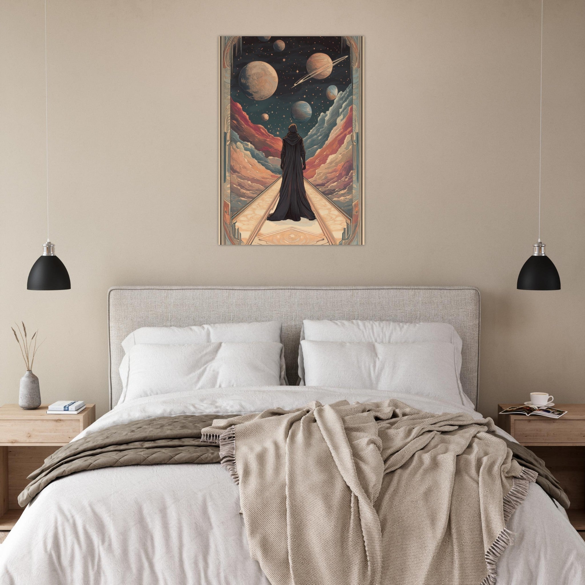 Aluminum Print Portrait - The Astral Voyager An Art Nouveau poster 2 - Shop Ai Art WebShop - Digital Art online Store