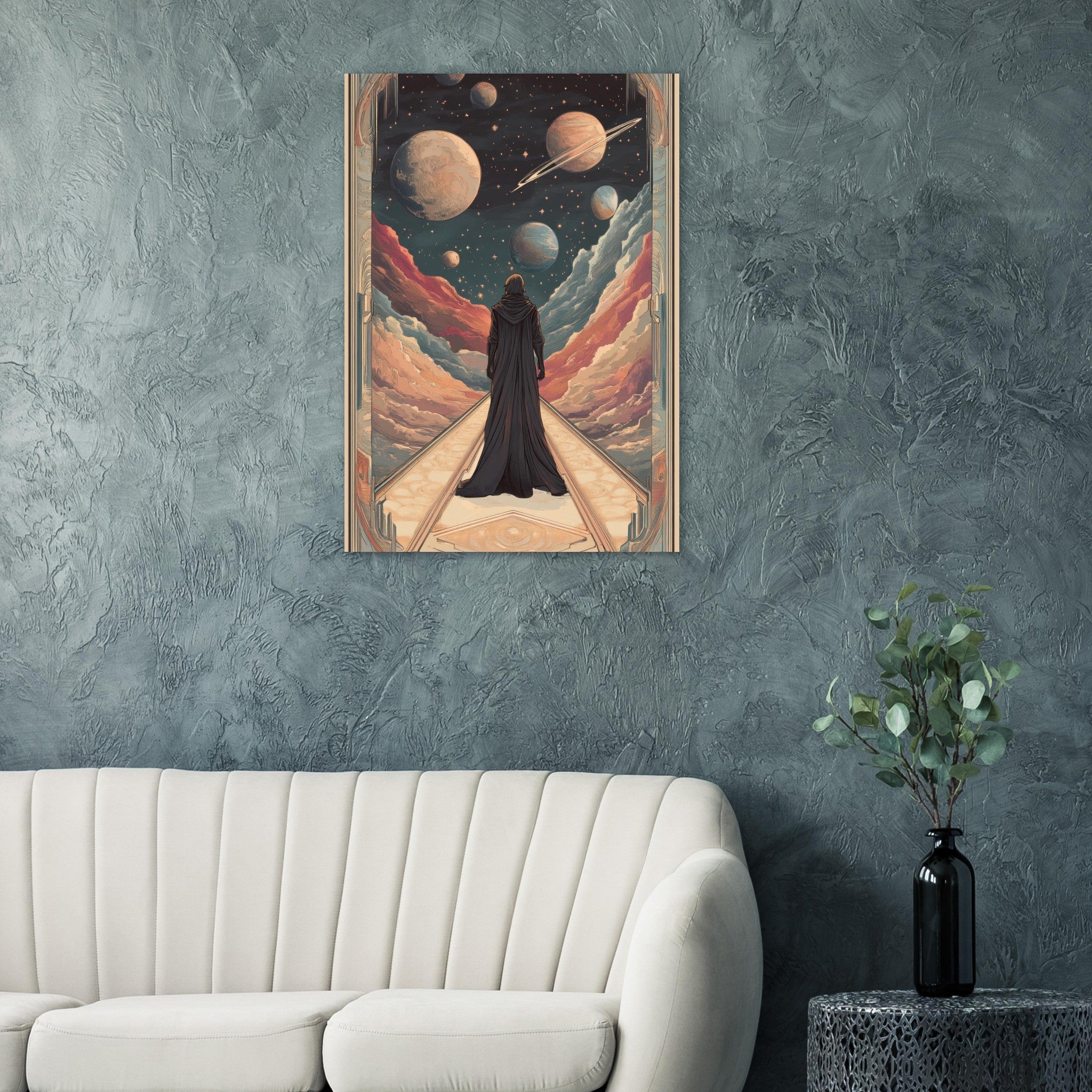 Aluminum Print Portrait - The Astral Voyager An Art Nouveau poster 2 - Shop Ai Art WebShop - Digital Art online Store