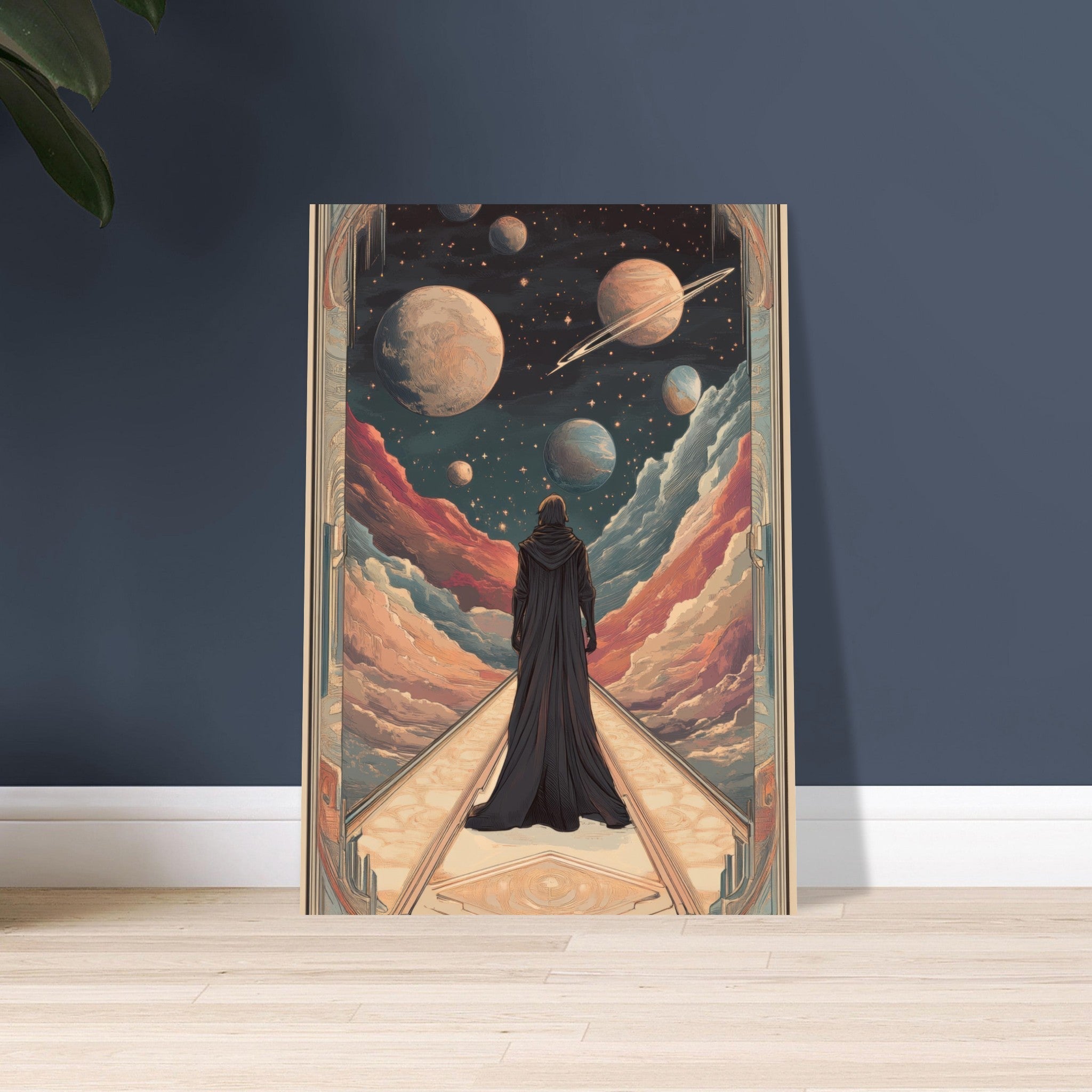 Aluminum Print Portrait - The Astral Voyager An Art Nouveau poster 2 - Shop Ai Art WebShop - Digital Art online Store