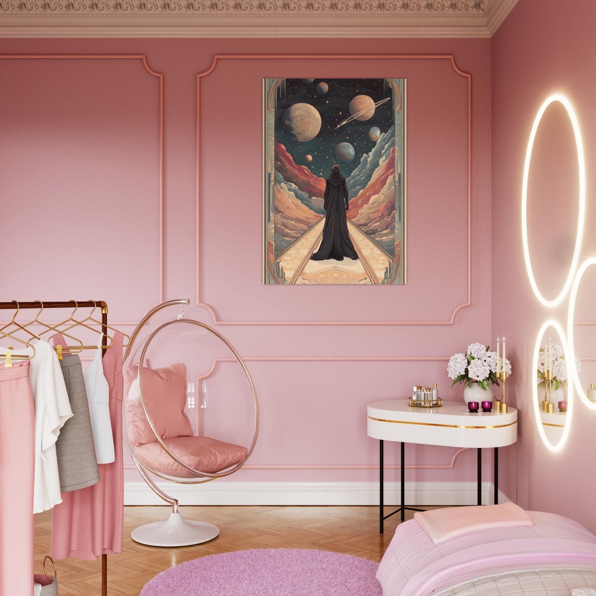 Aluminum Print Portrait - The Astral Voyager An Art Nouveau poster 2 - Shop Ai Art WebShop - Digital Art online Store