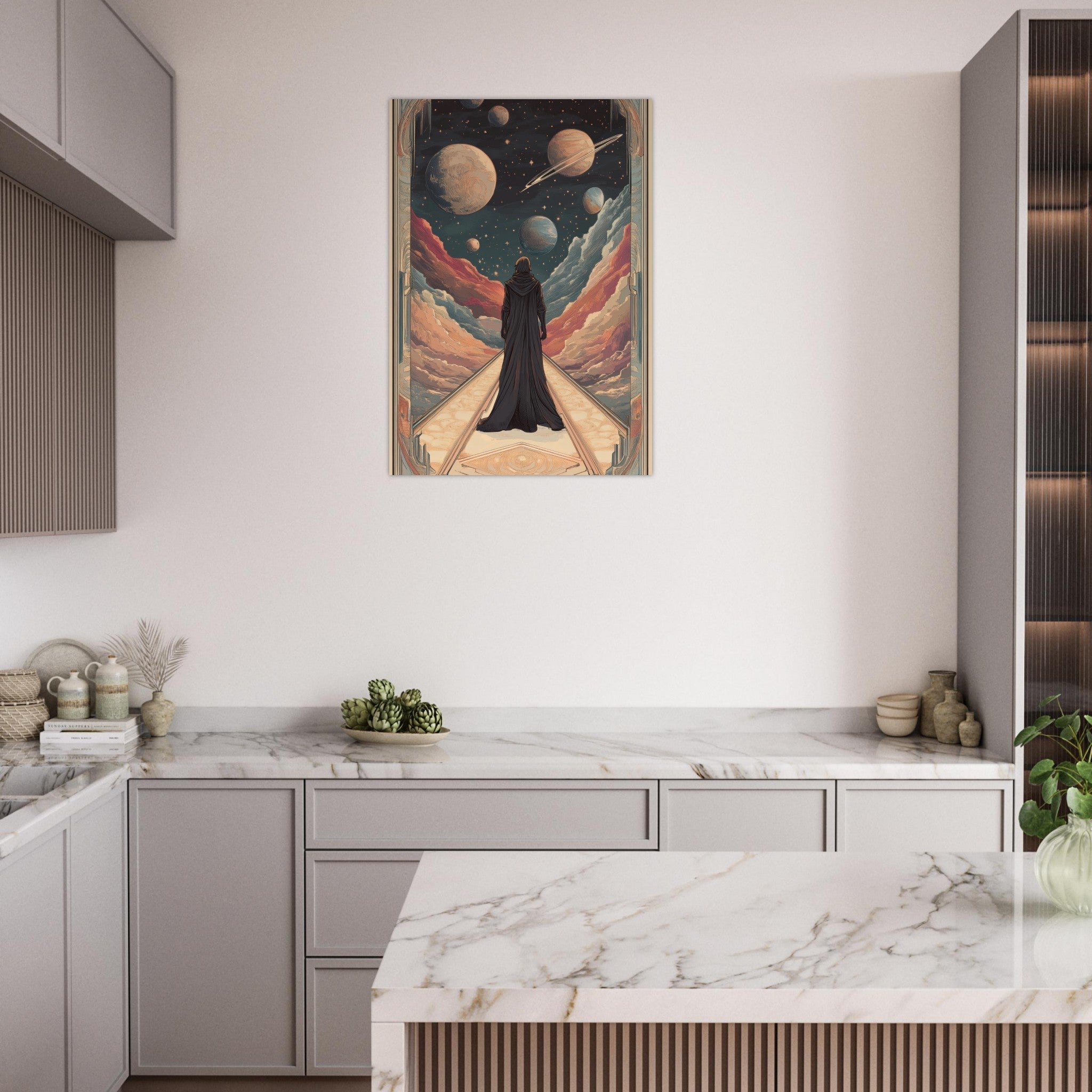 Aluminum Print Portrait - The Astral Voyager An Art Nouveau poster 2 - Shop Ai Art WebShop - Digital Art online Store
