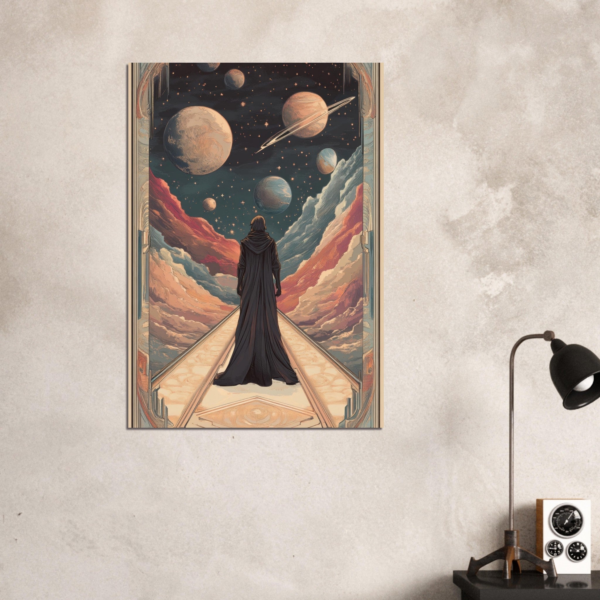 Aluminum Print Portrait - The Astral Voyager An Art Nouveau poster 2 - Shop Ai Art WebShop - Digital Art online Store